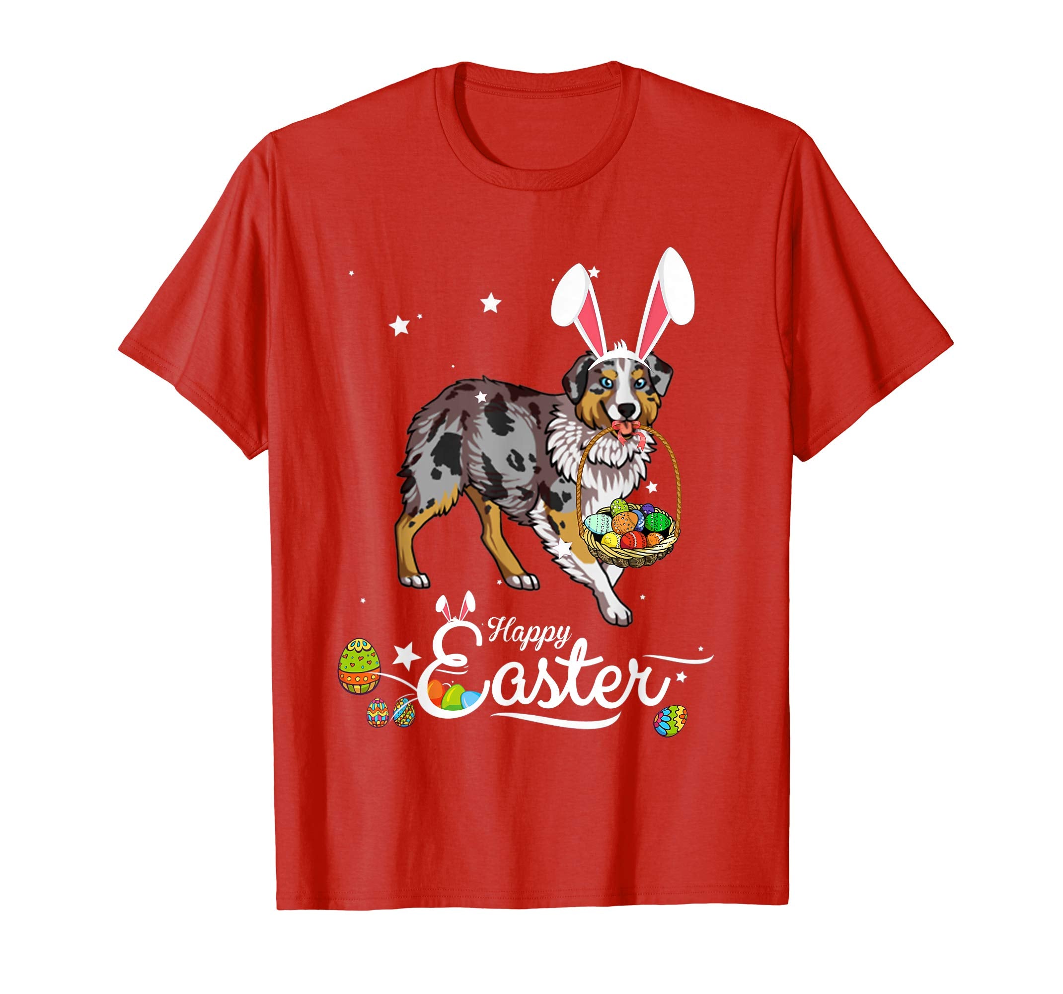Australian Shepherd Dog With Bunny Hat Easter Costume Shirt