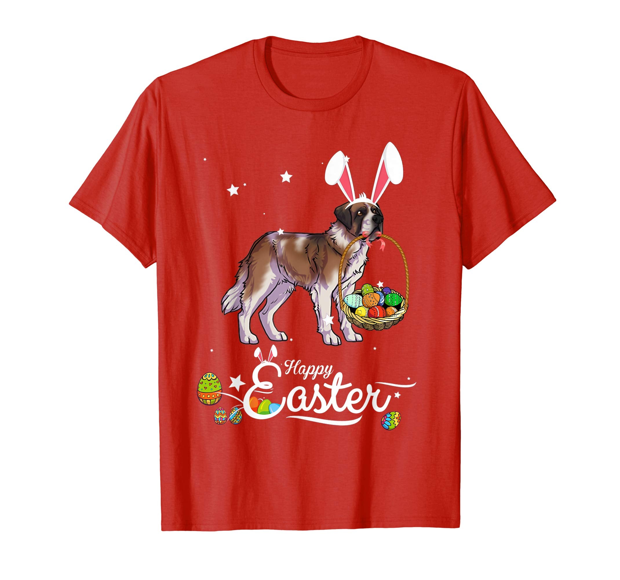 Saint Bernard Dog With Bunny Hat Easter Costume T Shirt