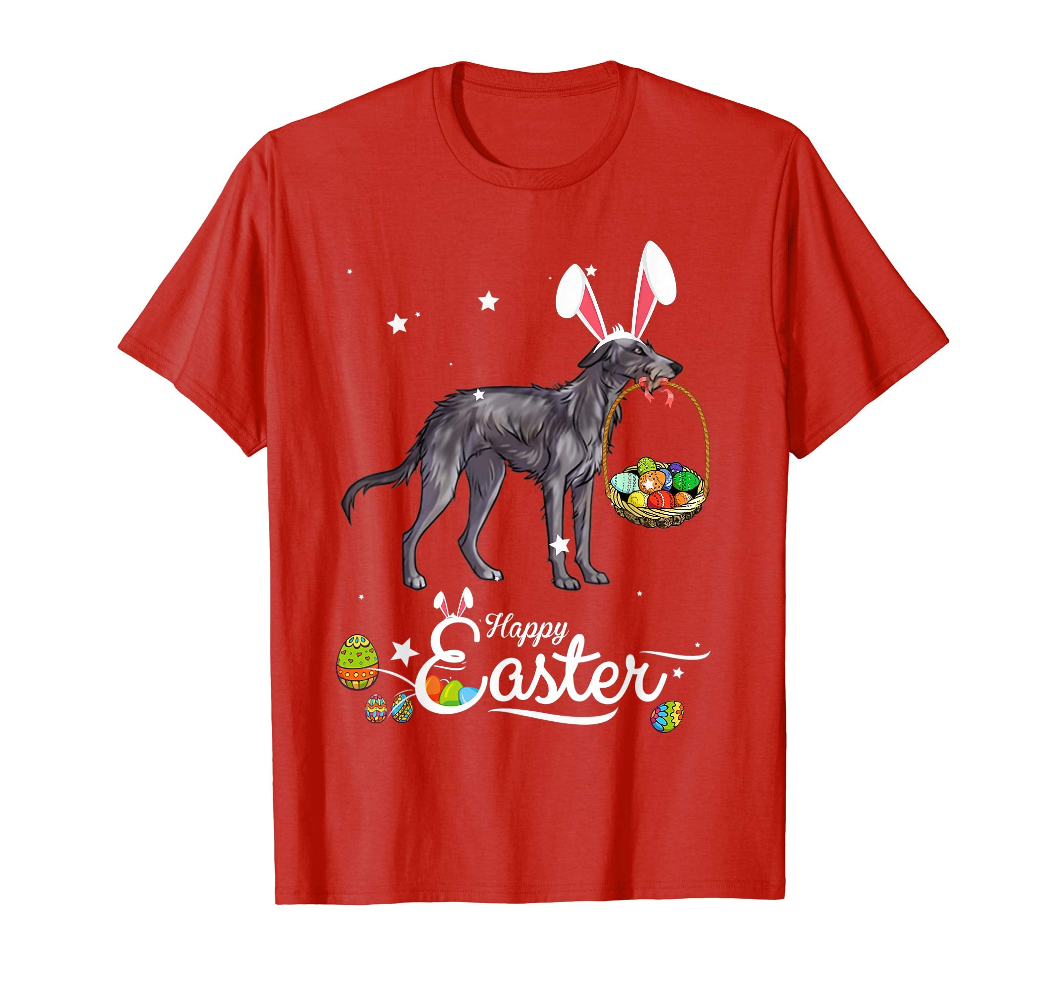 Scottish Deerhound Dog With Bunny Hat Easter Costume T Shirt