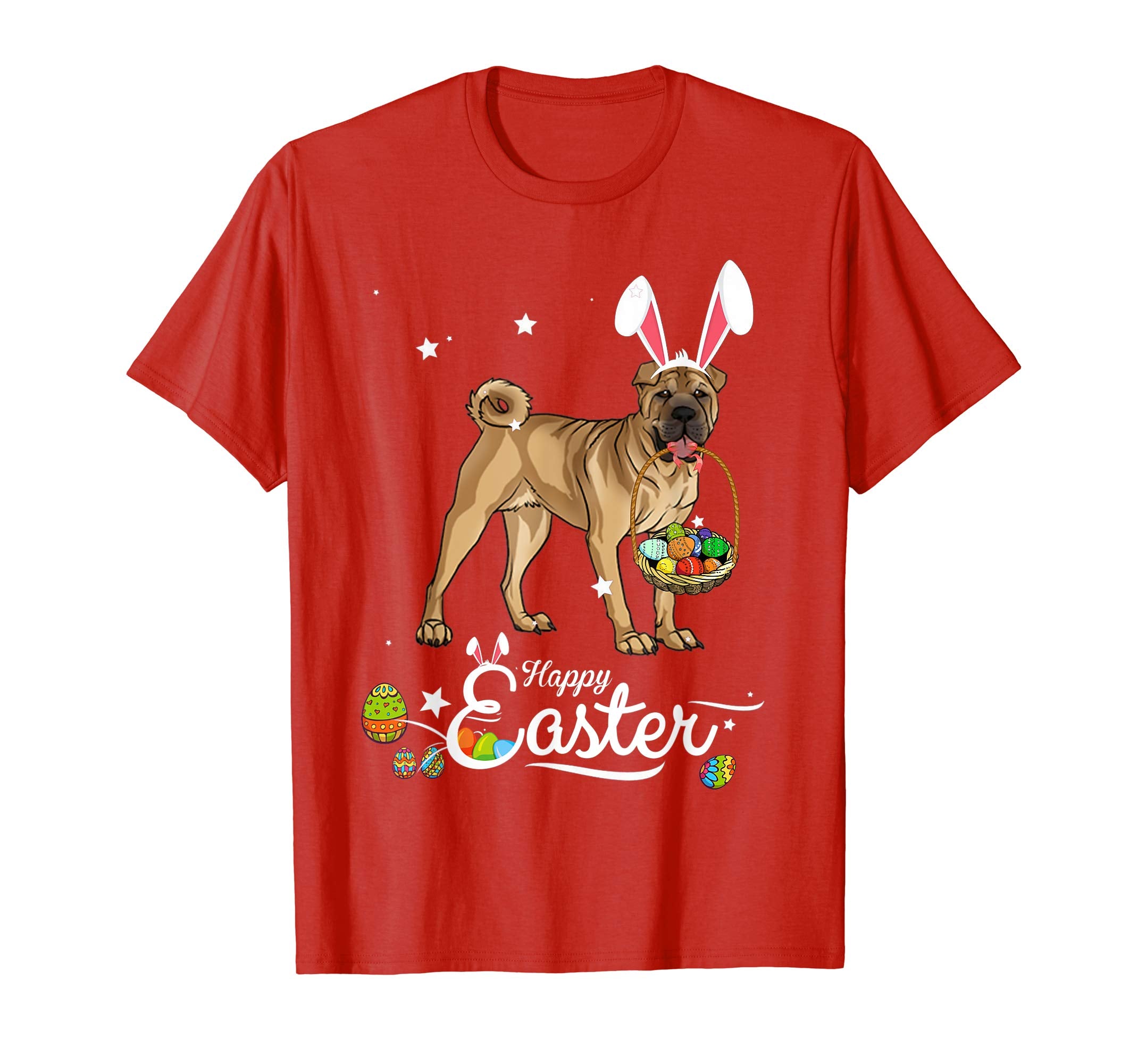 Chinese Shar-pei Dog With Bunny Hat Easter Costume T Shirt