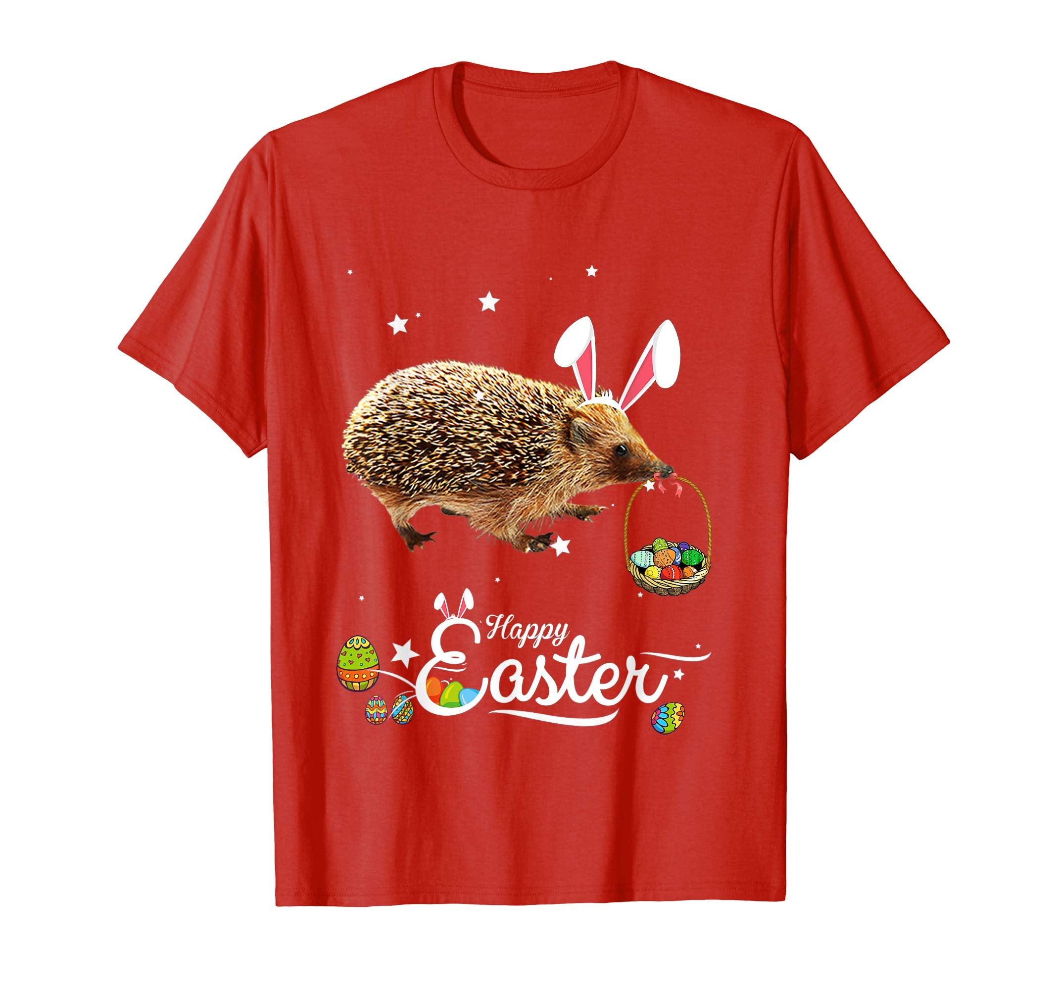 Cute Easter Hedgehog with Bunny Ears and Eggs T Shirt