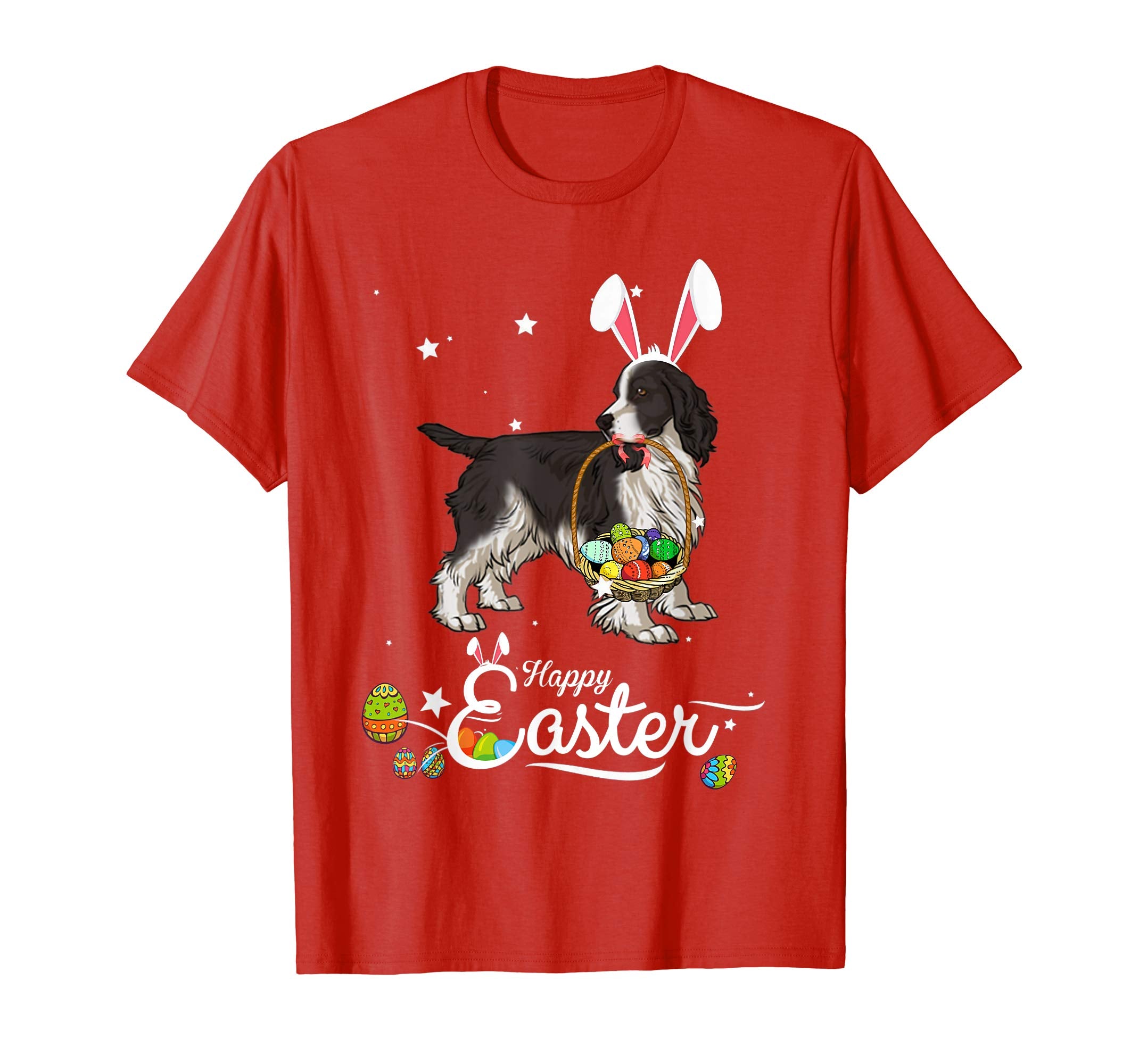 Springer Spaniel Dog With Bunny Hat Easter Costume T Shirt
