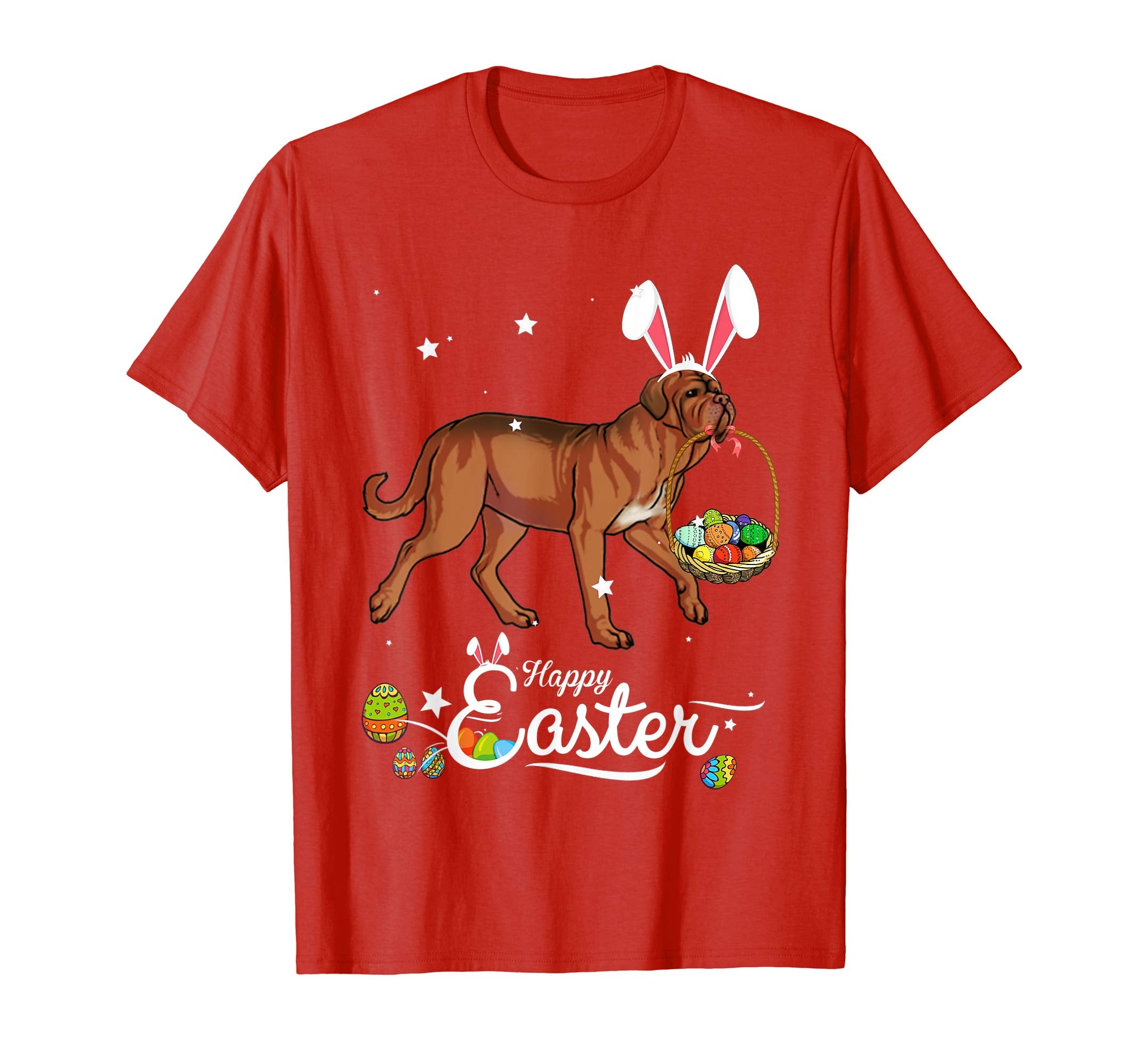 Dogue De Bordeaux Dog With Bunny Hat Easter Costume T Shirt