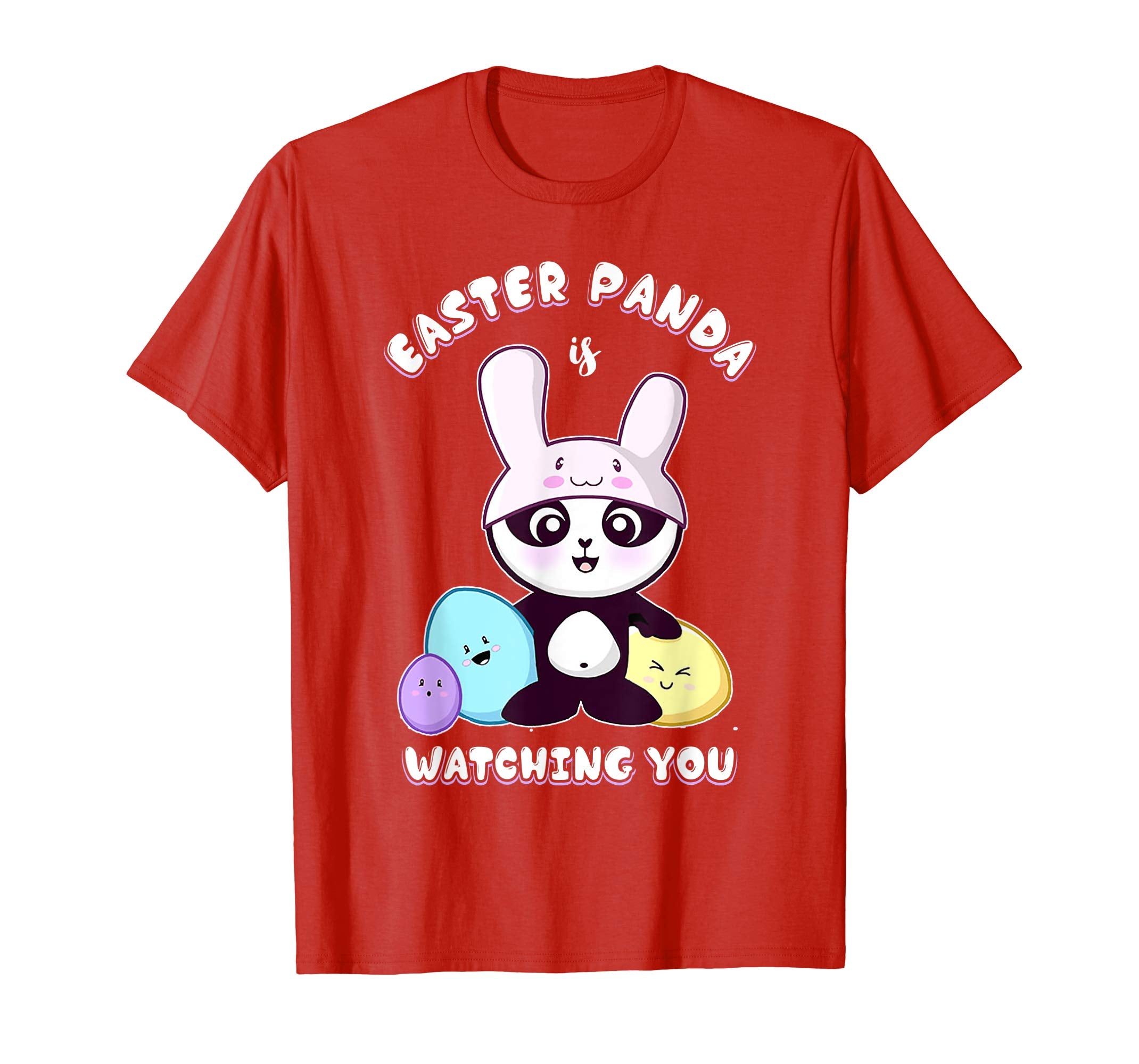 Easter Panda Is Watching You Stars Easter Eggs Funny T Shirt