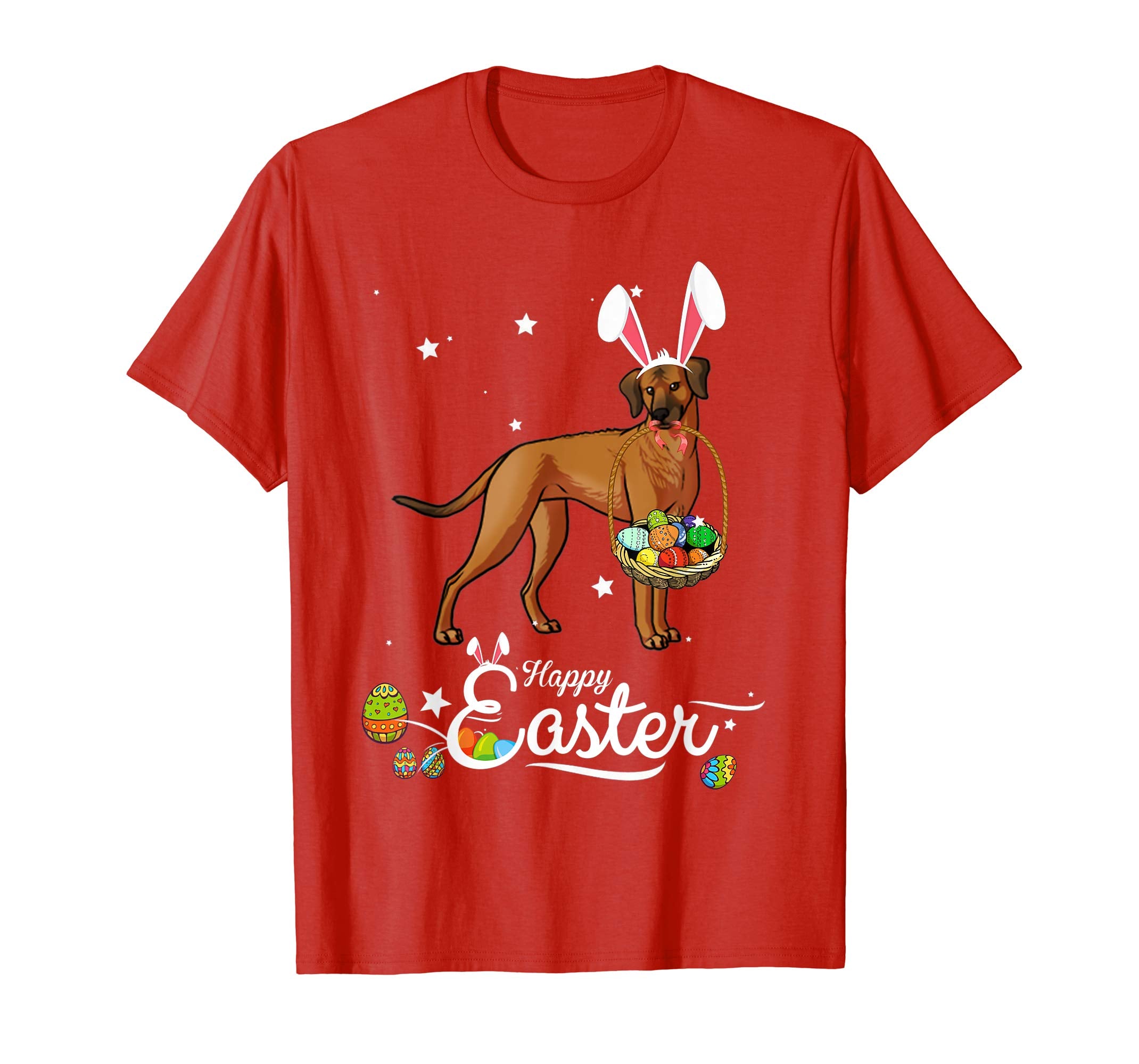 Rhodesian Ridgeback Dog With Bunny Hat Easter Costume Shirt