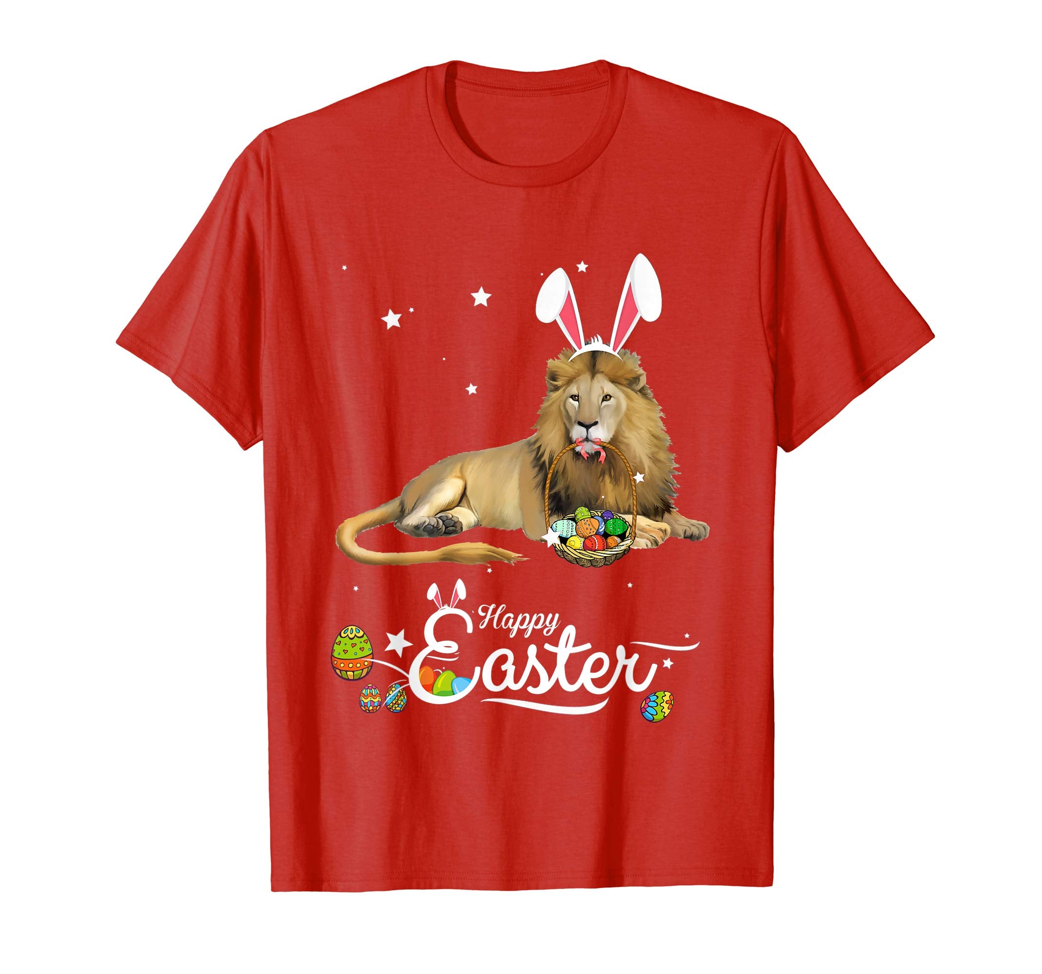 Cute Easter Lion with Bunny Ears and Eggs T Shirt