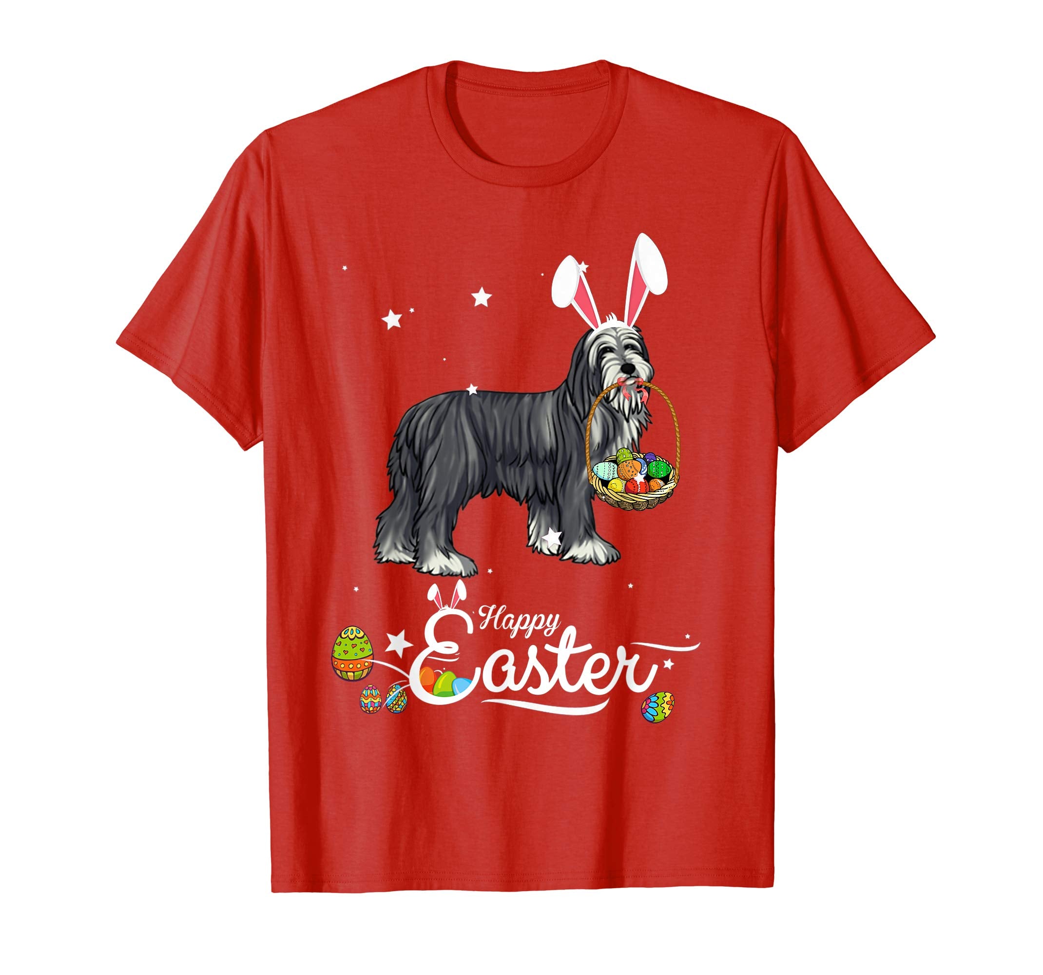 Bearded Collie Dog With Bunny Hat Easter Costume T Shirt