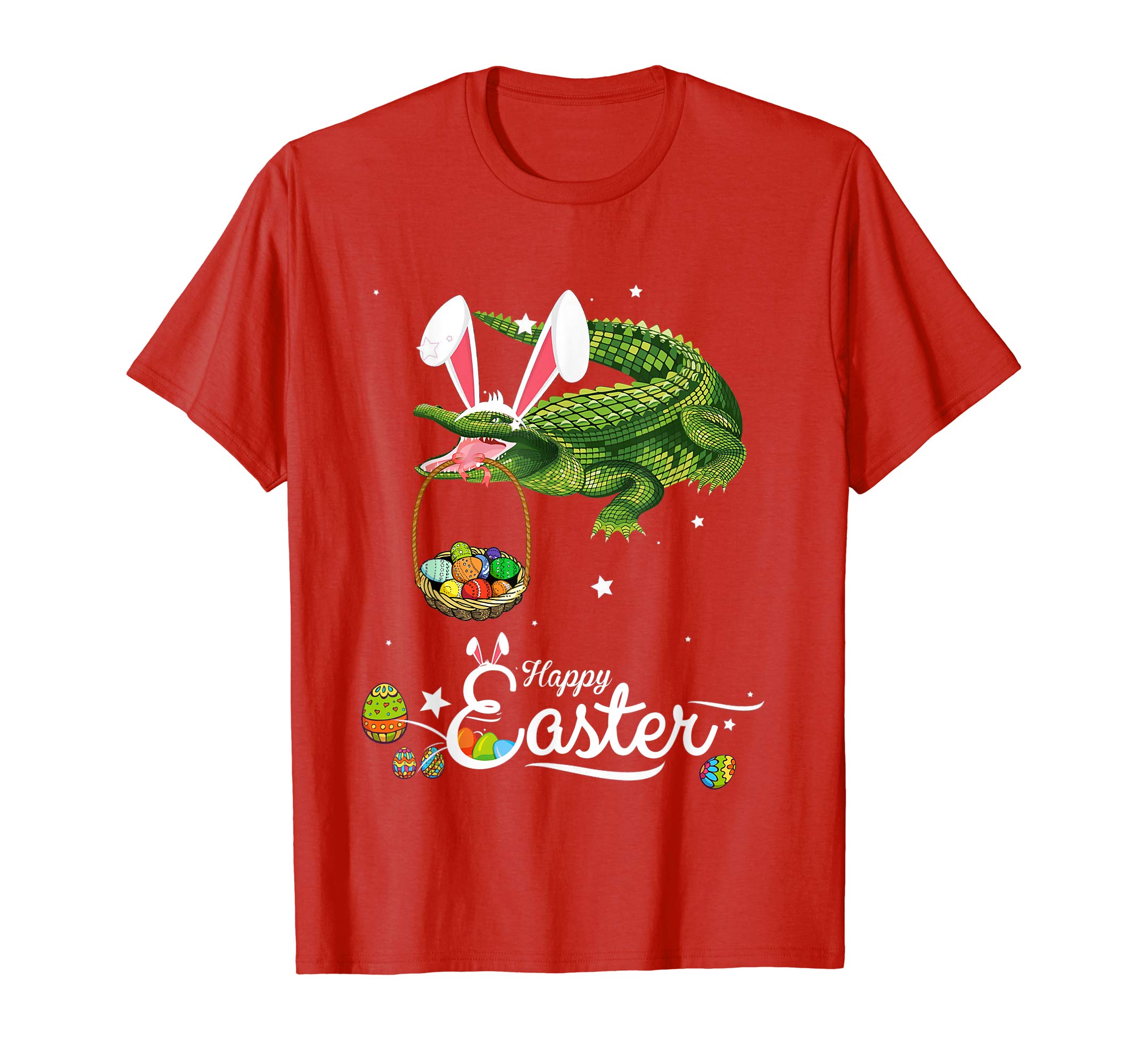 Cute Easter Crocodile with Bunny Ears and Eggs T Shirt