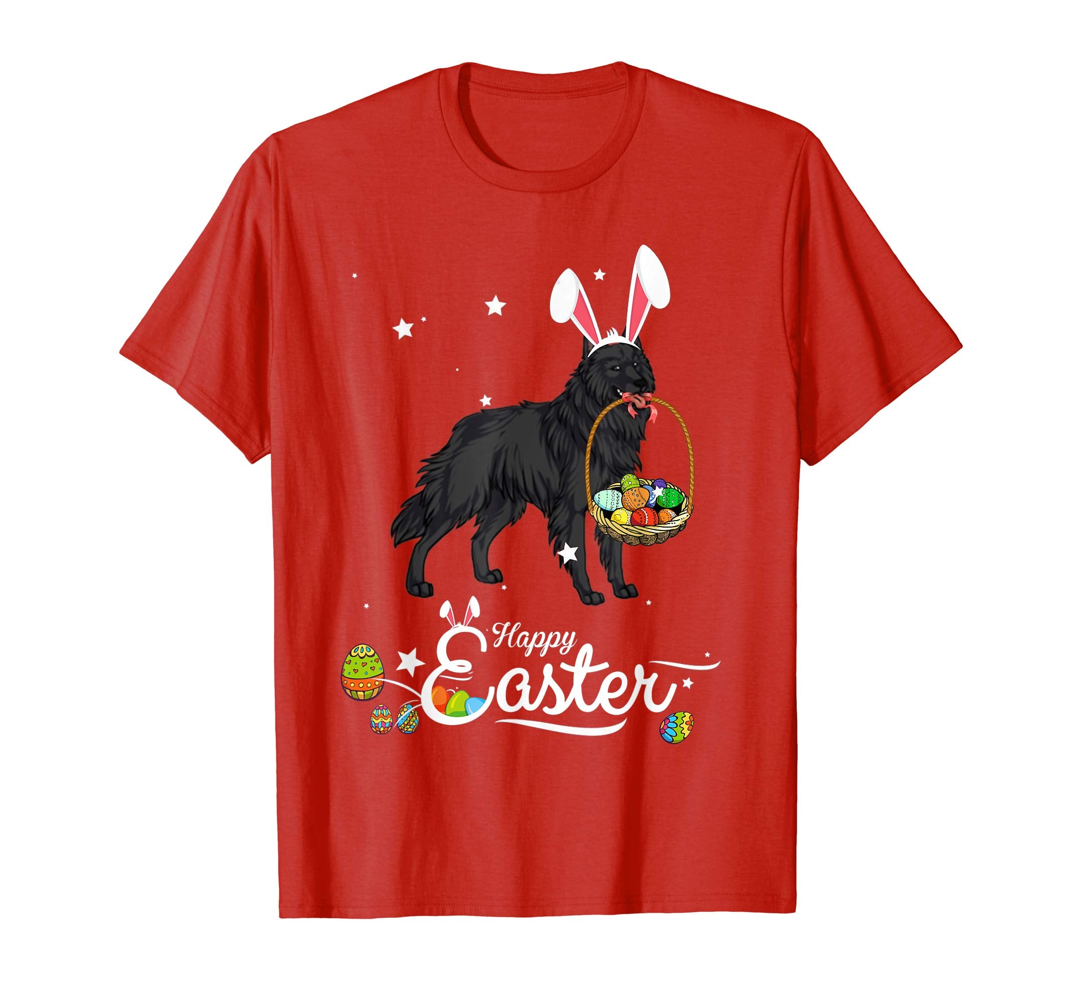 Belgian Sheepdog Dog With Bunny Hat Easter Costume T Shirt