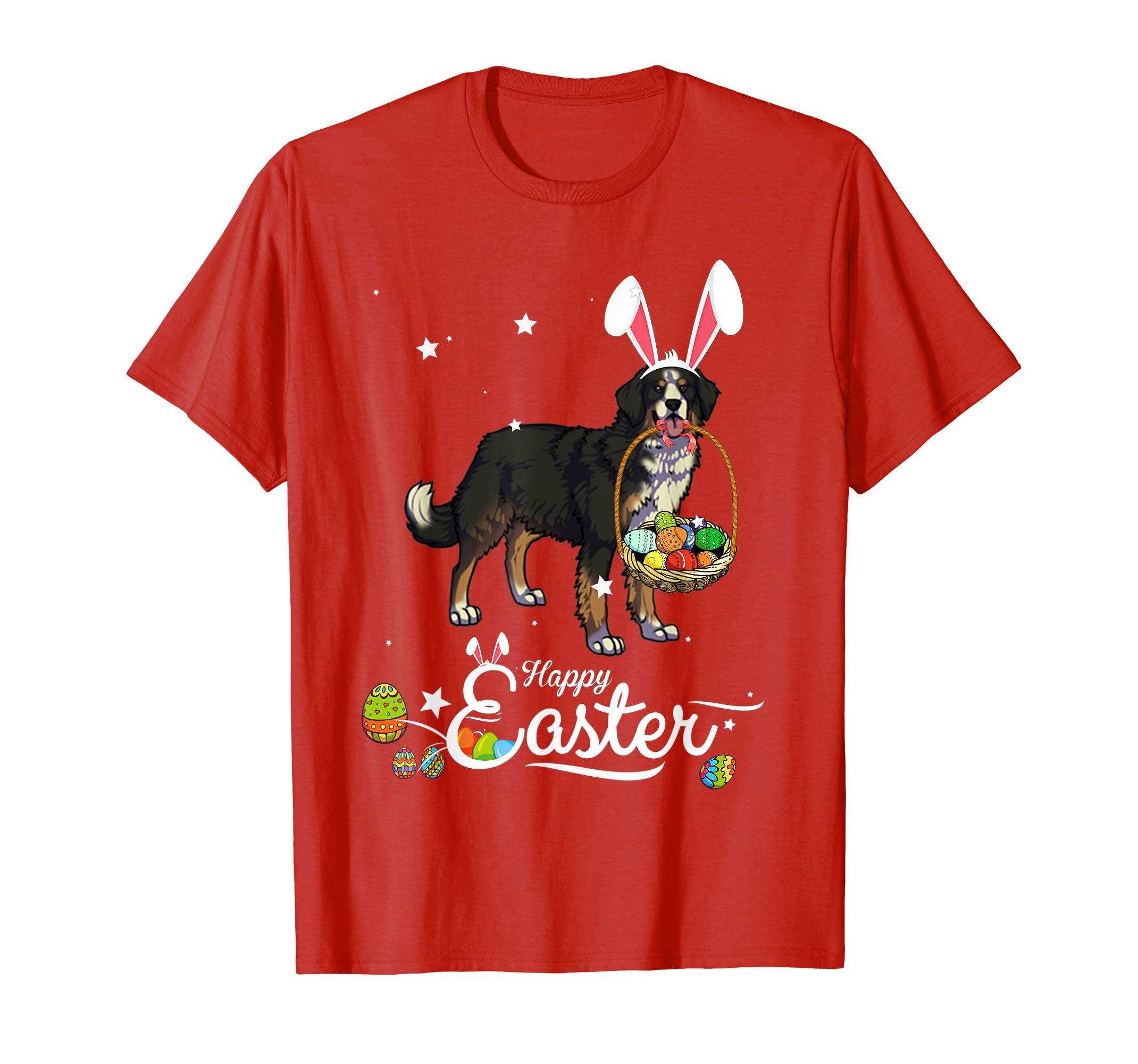 Bernese Mountain Dog With Bunny Hat Easter Costume T Shirt