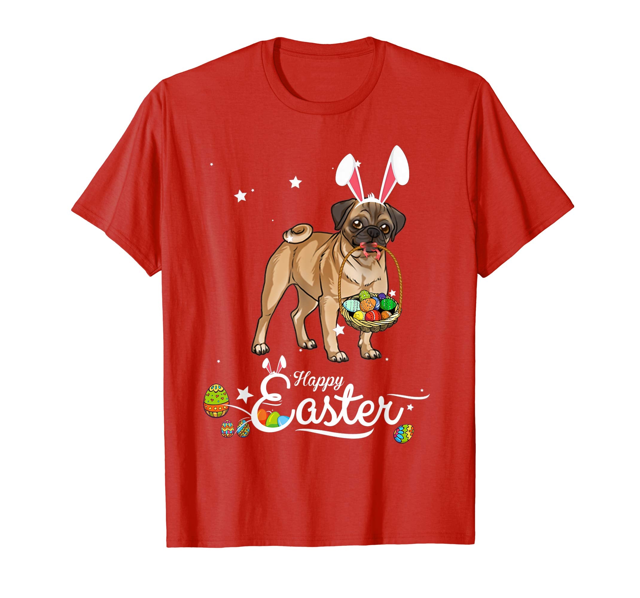 Pug Dog With Bunny Hat Easter Costume T Shirt
