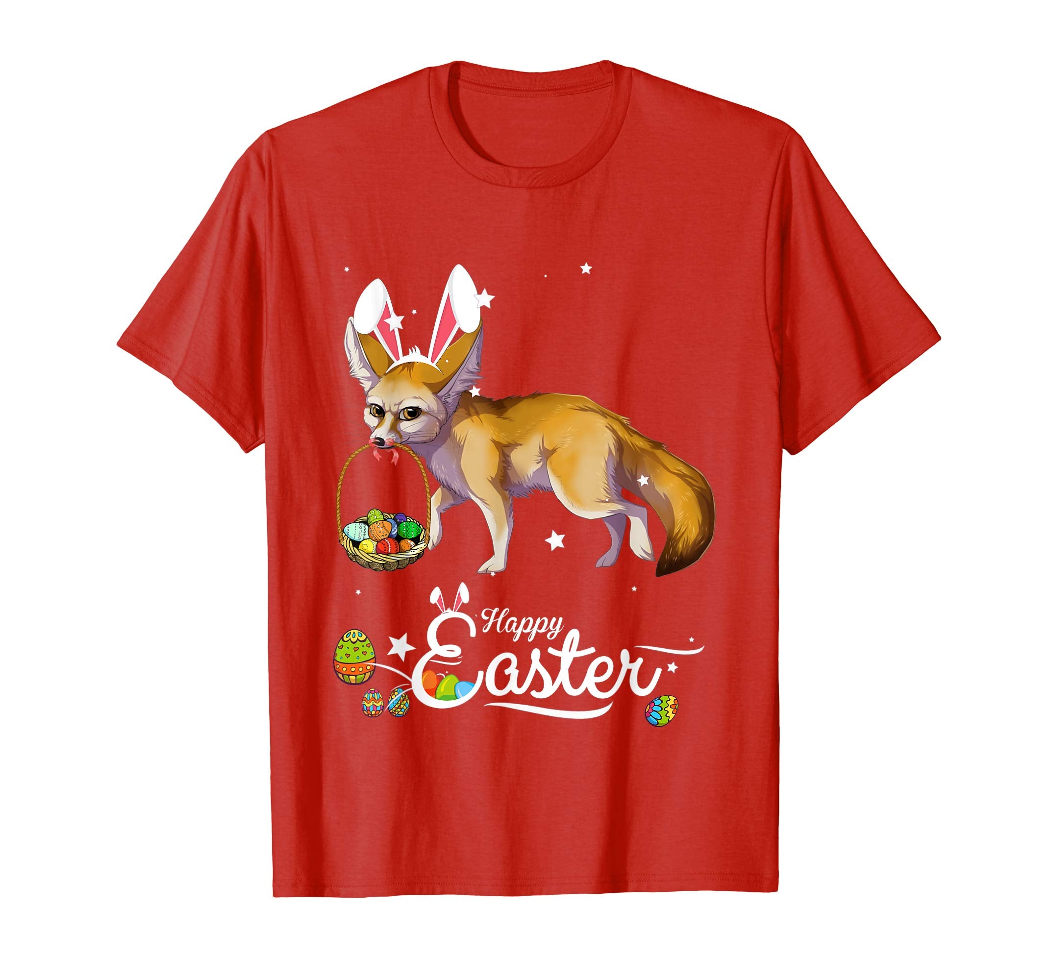 Cute Easter Fox with Bunny Ears and Eggs T Shirt