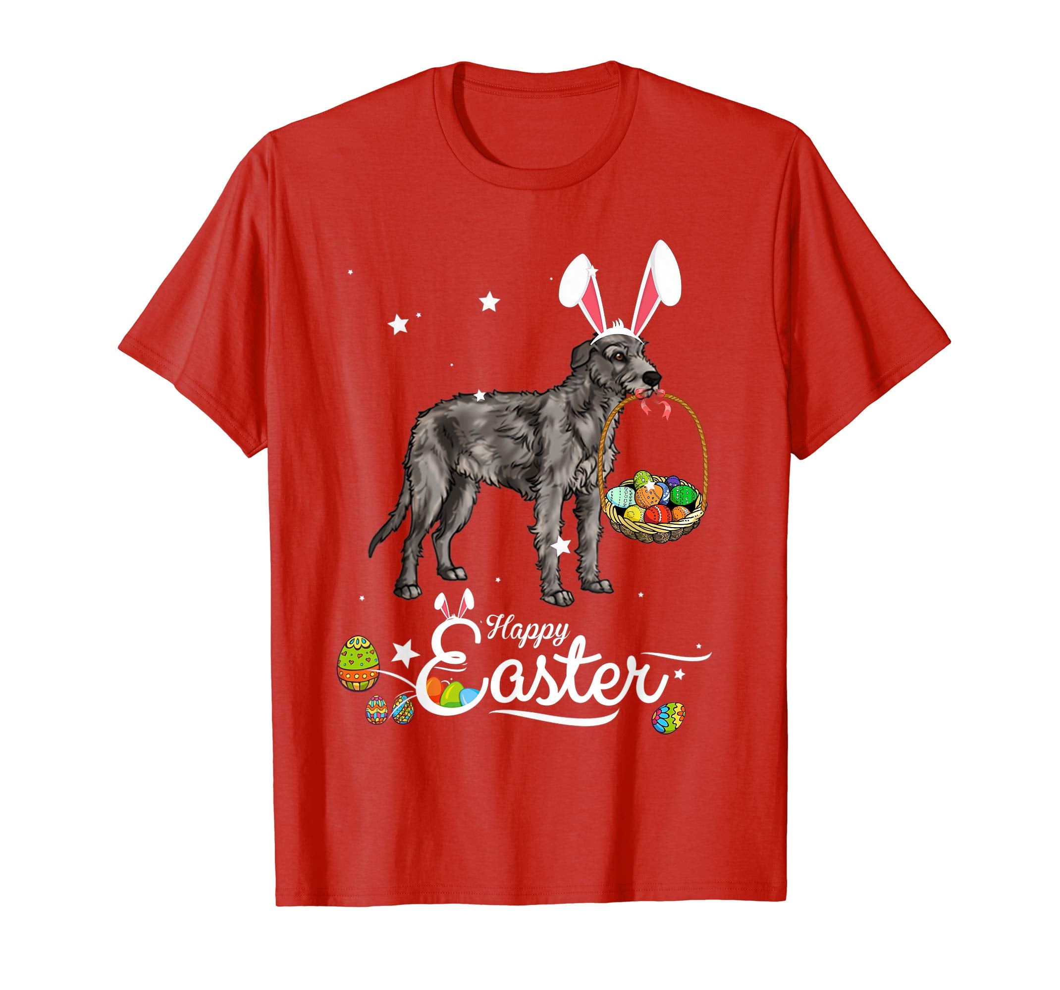Irish Wolfhound Dog With Bunny Hat Easter Costume T Shirt