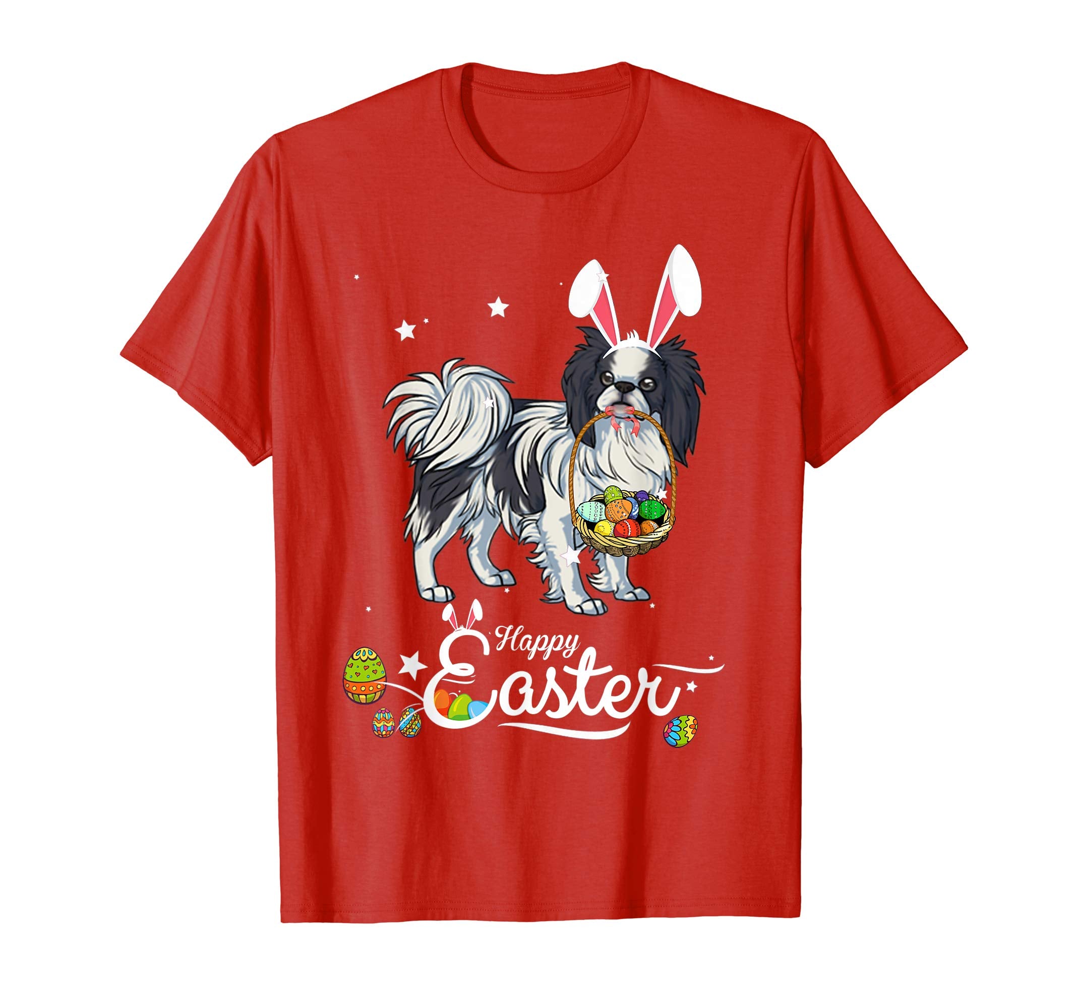 Japanese Chin Dog With Bunny Hat Easter Costume T Shirt