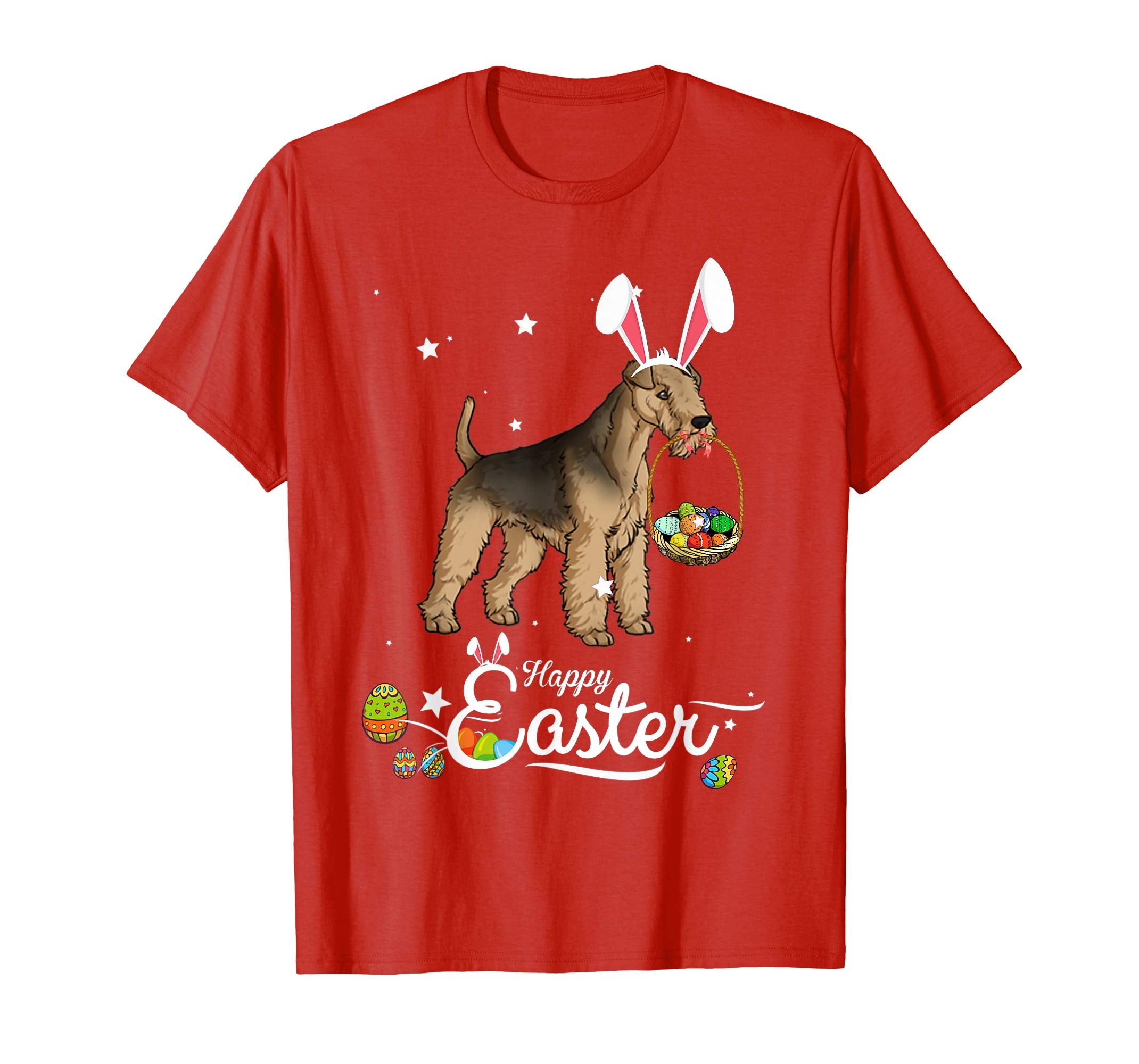 Lakeland Terrier Dog With Bunny Hat Easter Costume T Shirt
