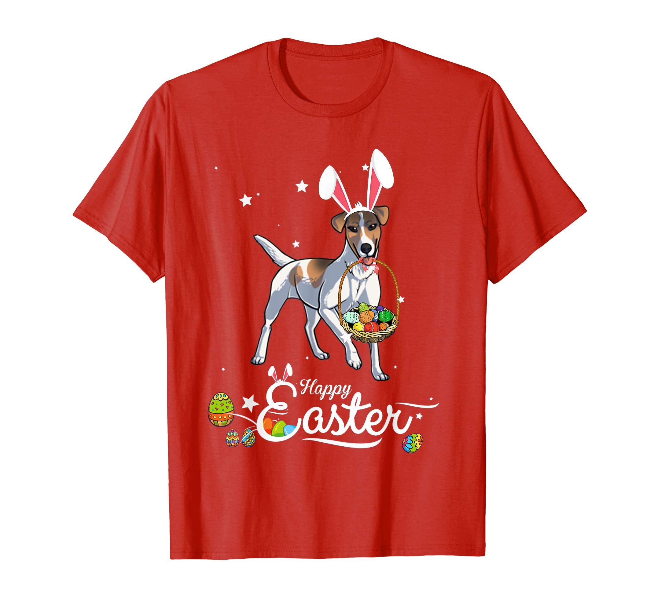 Smooth Fox Terrier Dog With Bunny Hat Easter Costume T Shirt