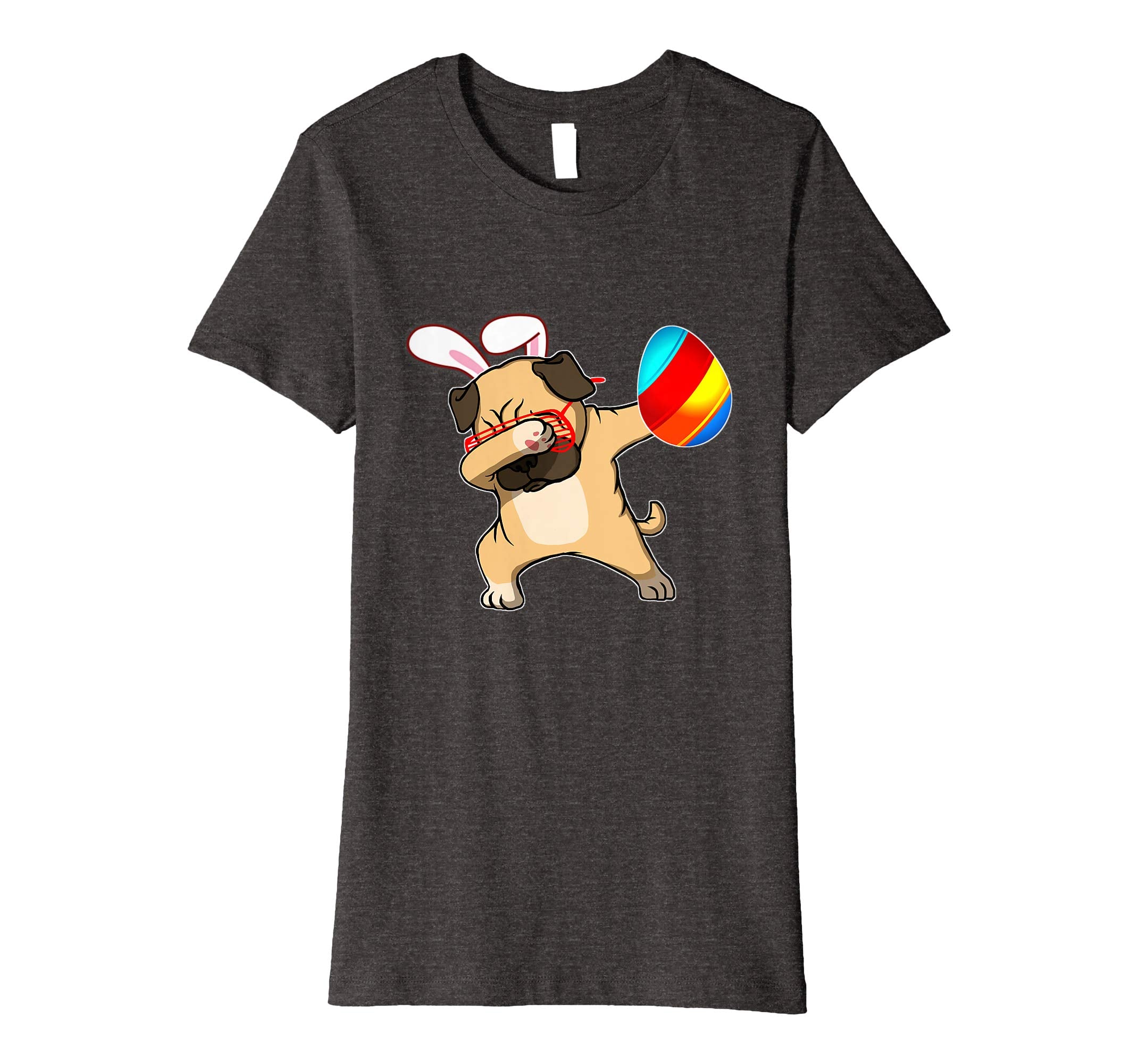 Easter Bunny Dabbing Pug Dog Tshirt Egg Ears Animal Gift
