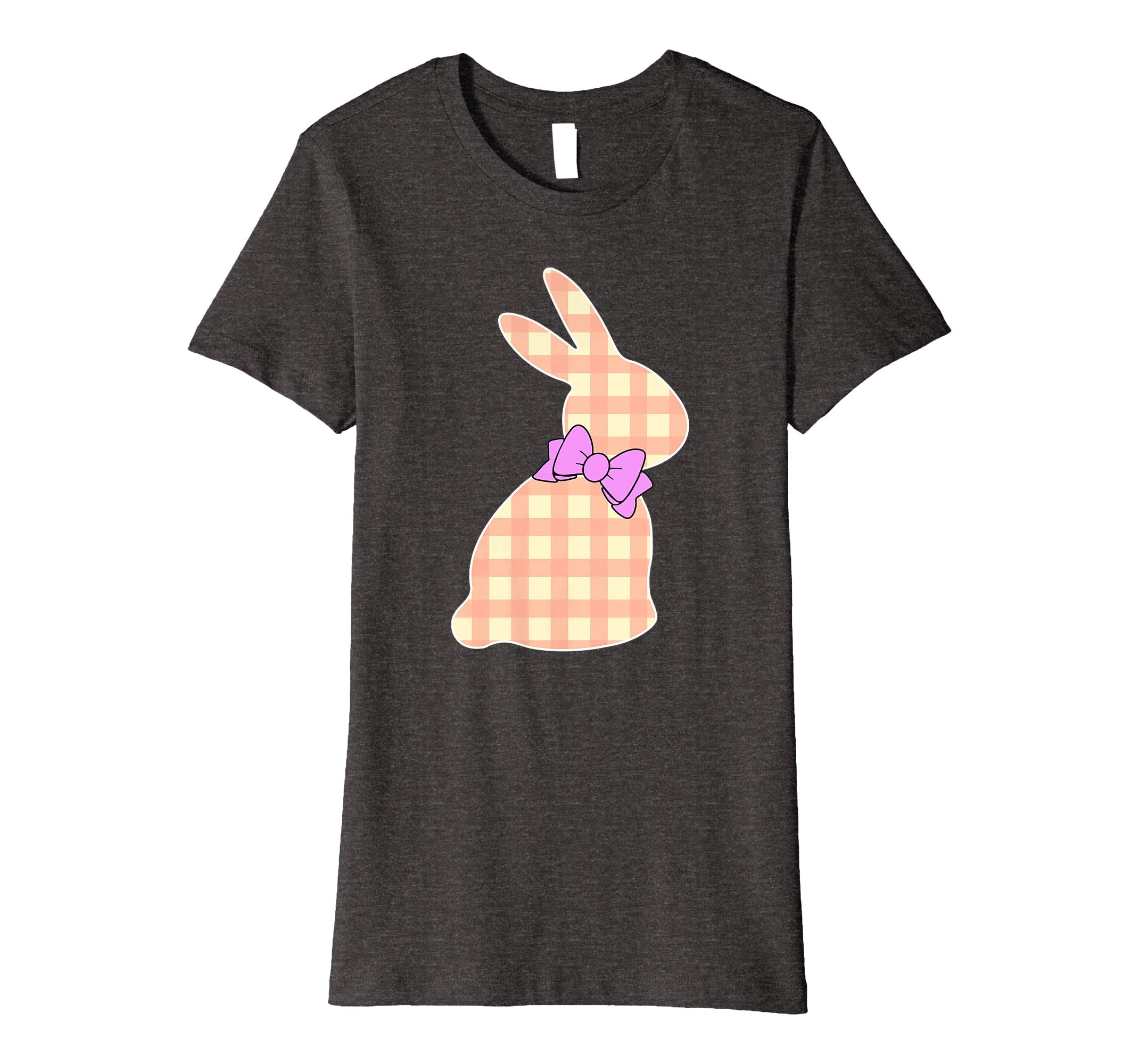 Happy Easter Buffalo Plaid Bunny Bow Boys Girls Kids T Shirt