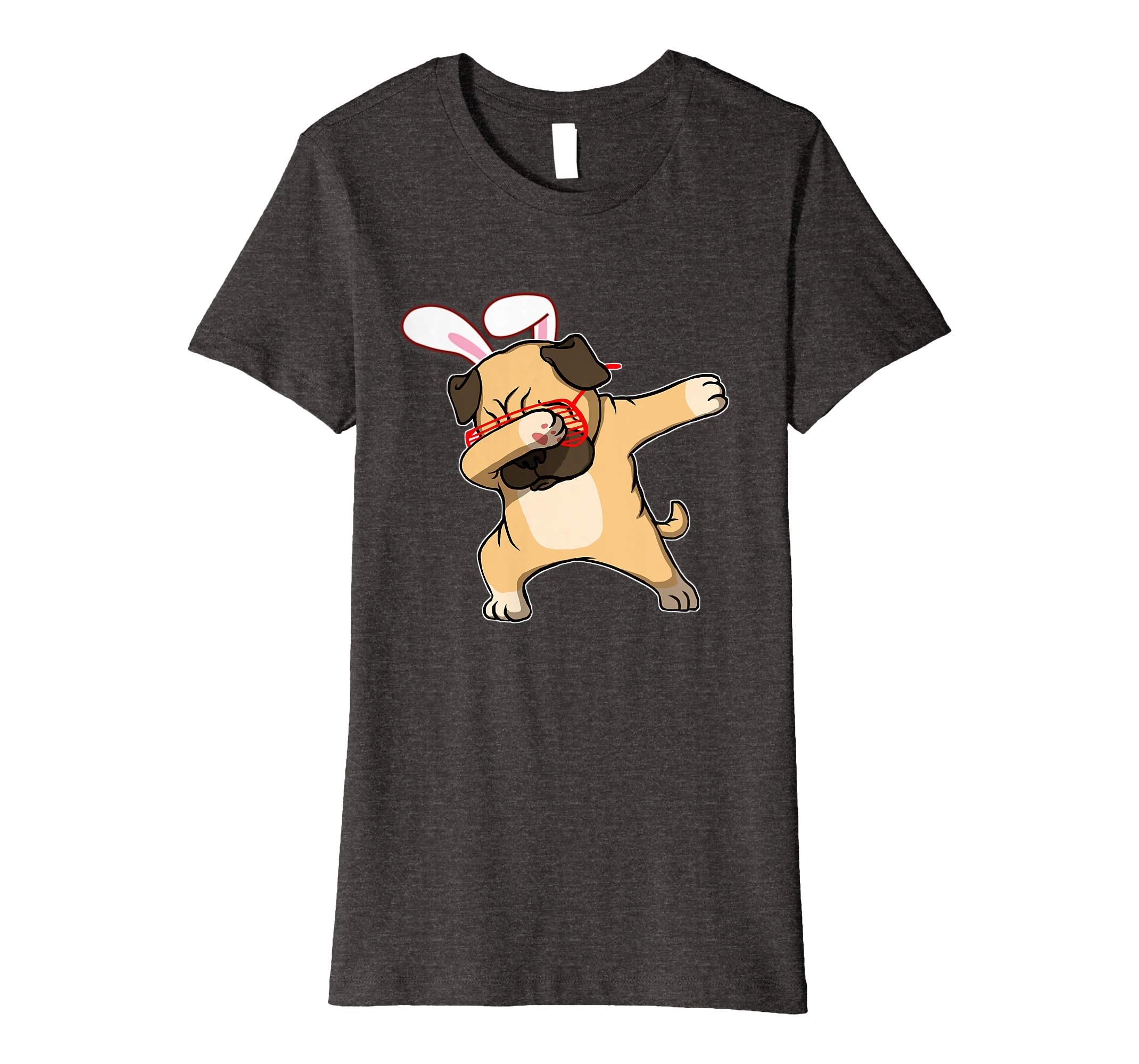 Easter Bunny Dabbing Pug Dog Tshirt Rabbit Ears Animal Gift