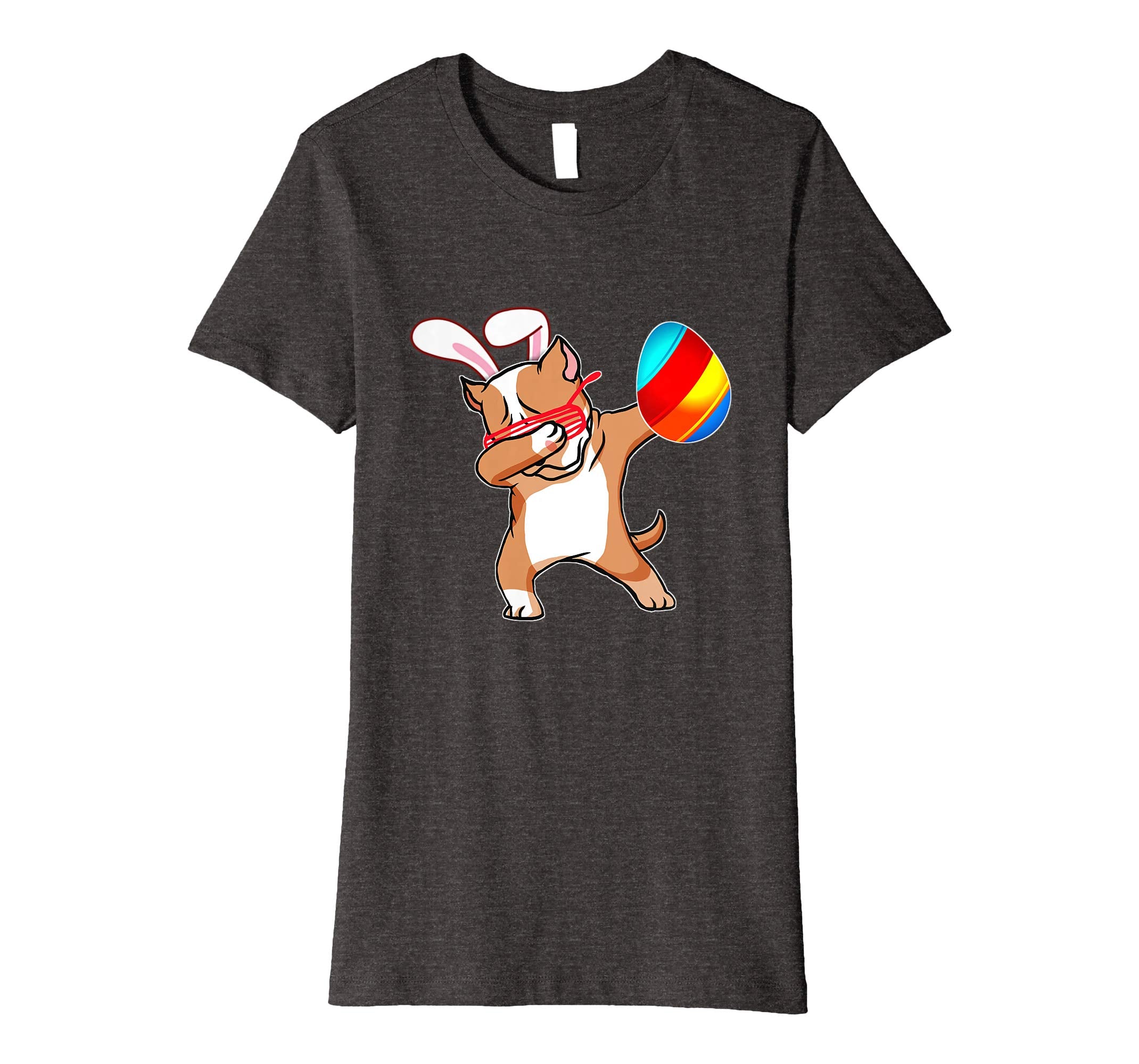 Easter Bunny Dabbing Pitbull Dog Tshirt Egg Ears Animal Gift