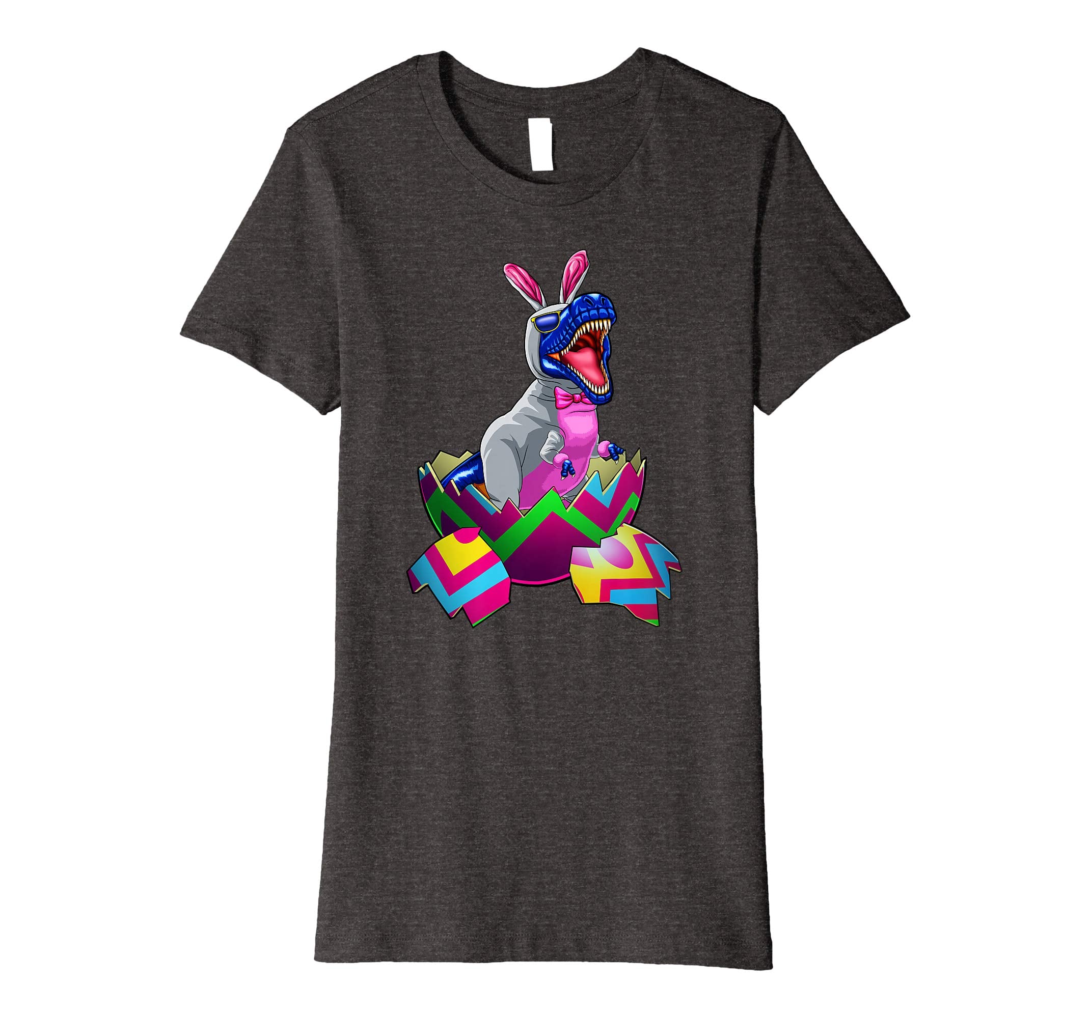 Easter T Rex Dinosaur Shirt Kids Boys Bunny Basket Eggs