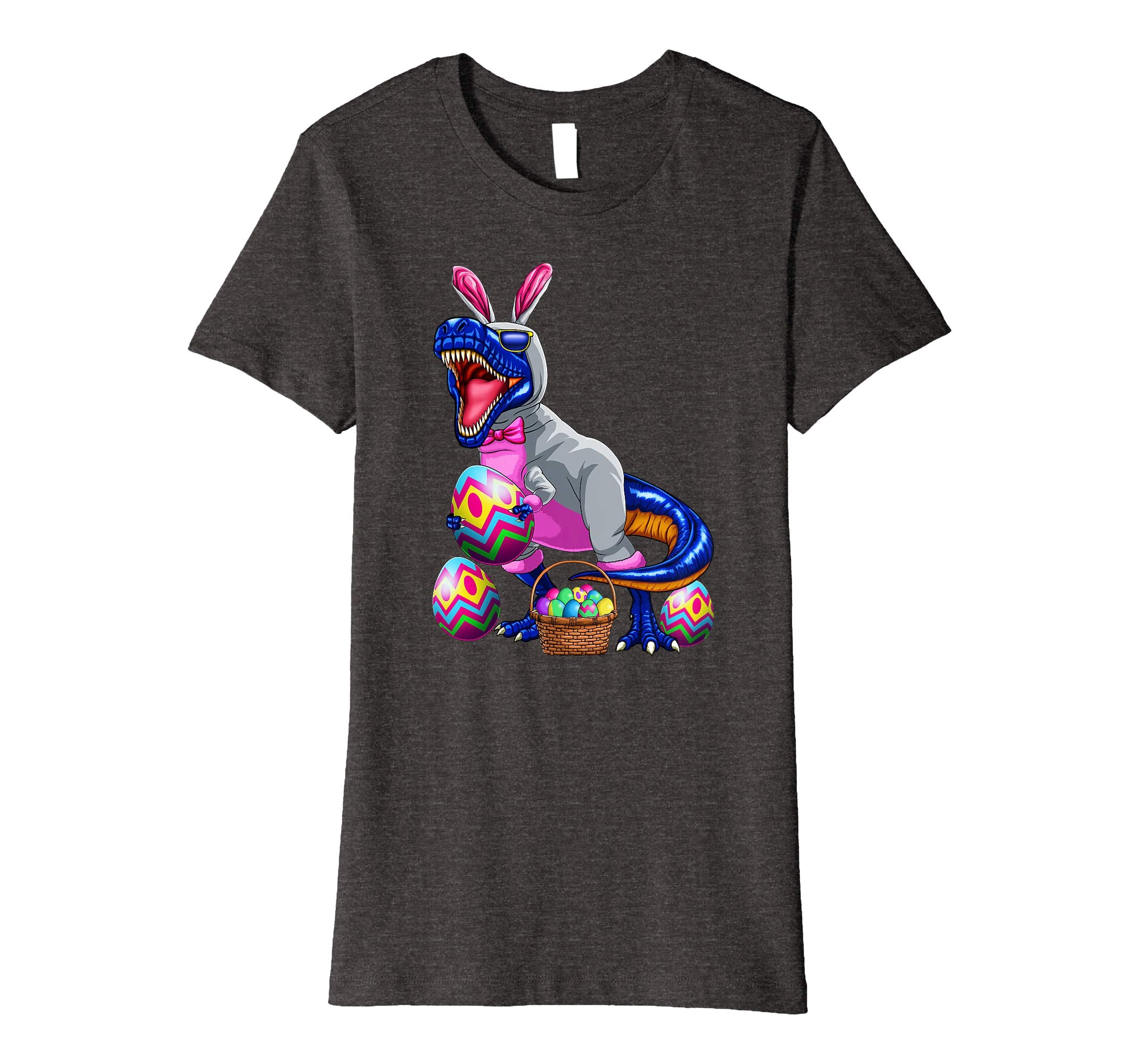 Easter T Rex Dinosaur Shirt Kids Boys Bunny Basket Eggs