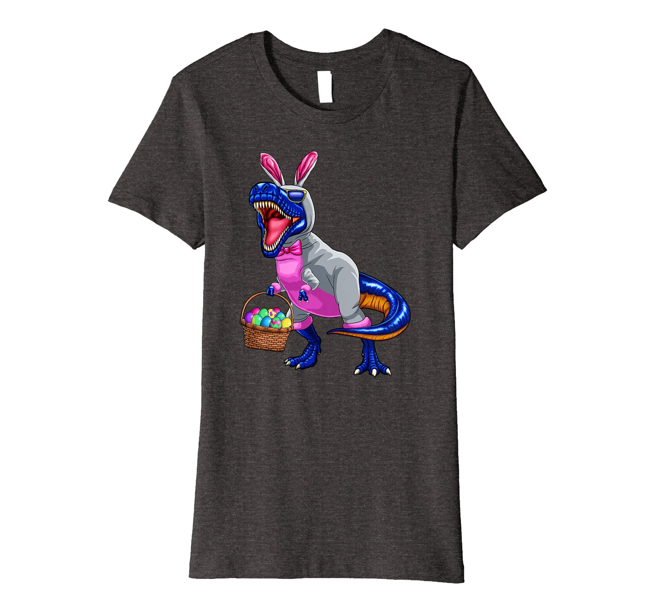 Easter T Rex Dinosaur Shirt Kids Boys Bunny Basket Eggs