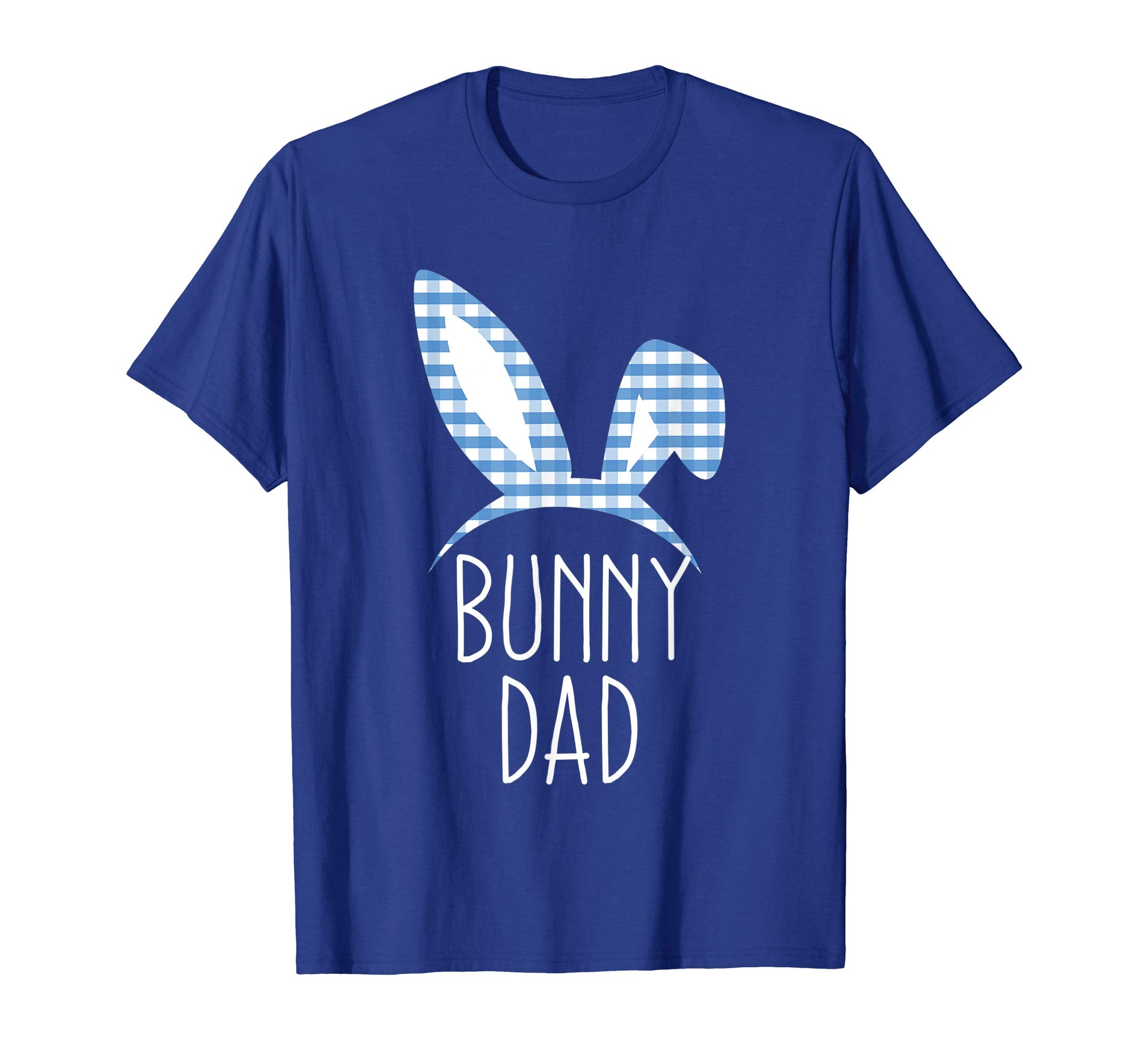 Mens Bunny Dad Gingham Check Bunny Ear Easter Daddy and Me Shirt