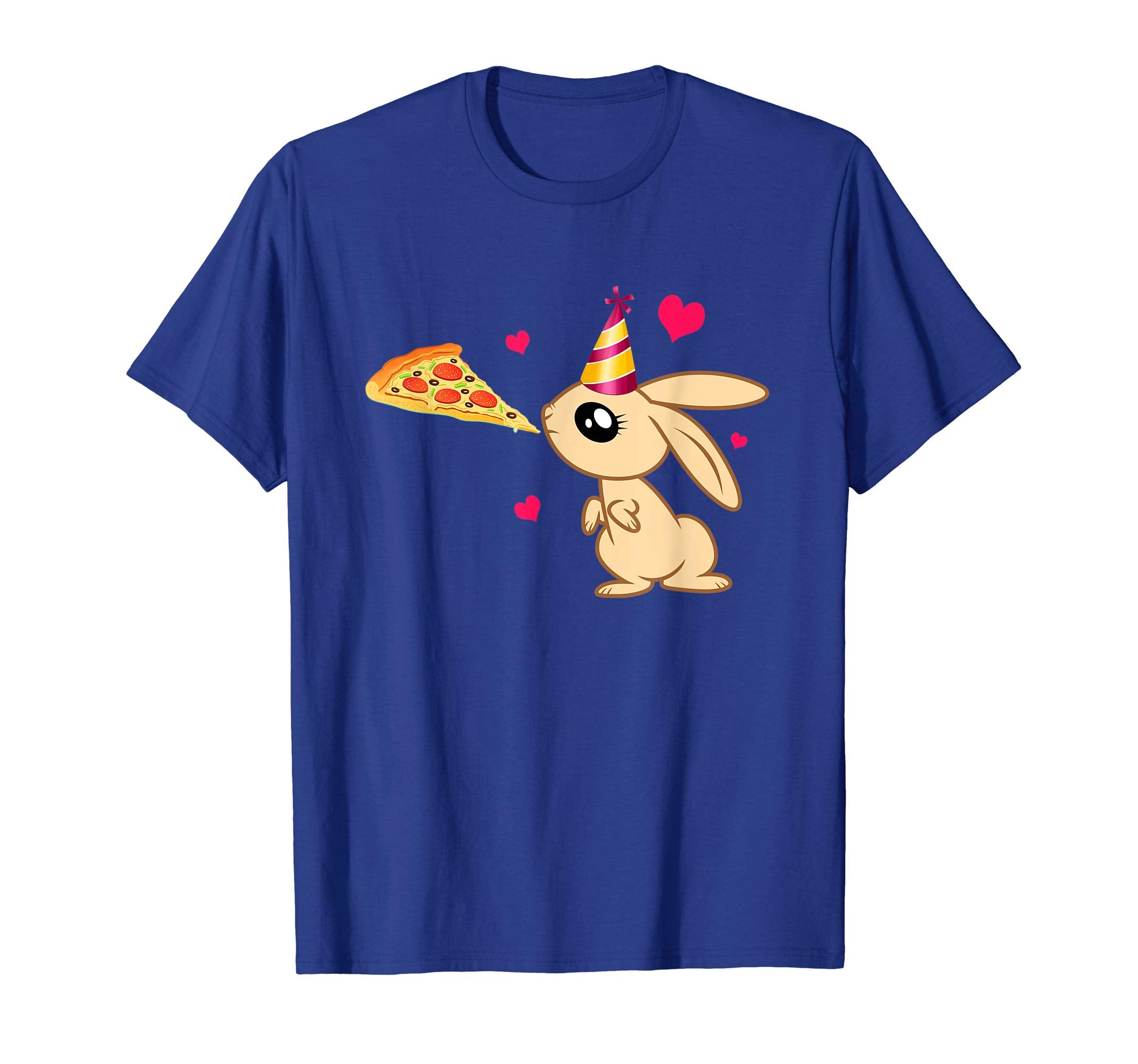 Cute Rabbit Love Pizza Hearts T-shirt-Easter Bunny T-shirt