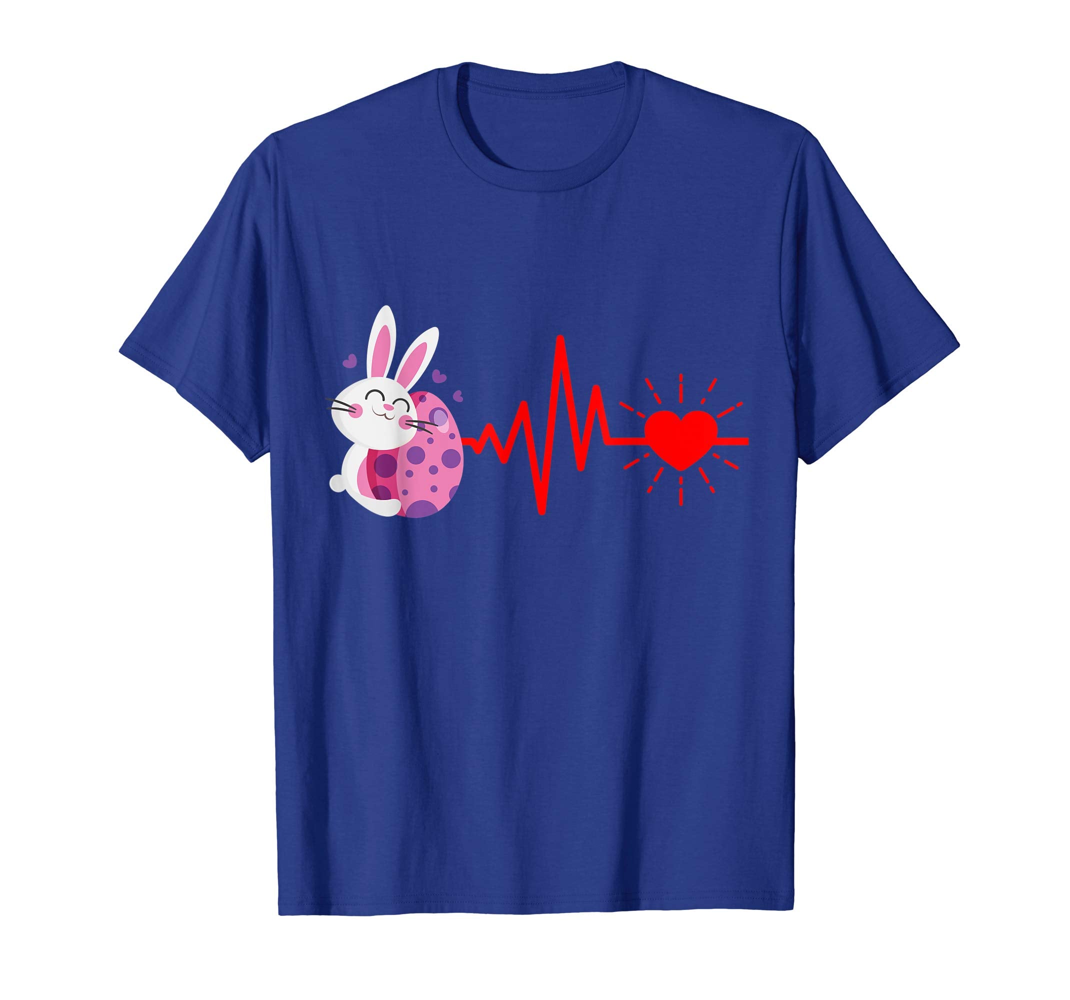 Bunny Rabbit With Easter Eggs Heartbeat Happy Easter Shirt