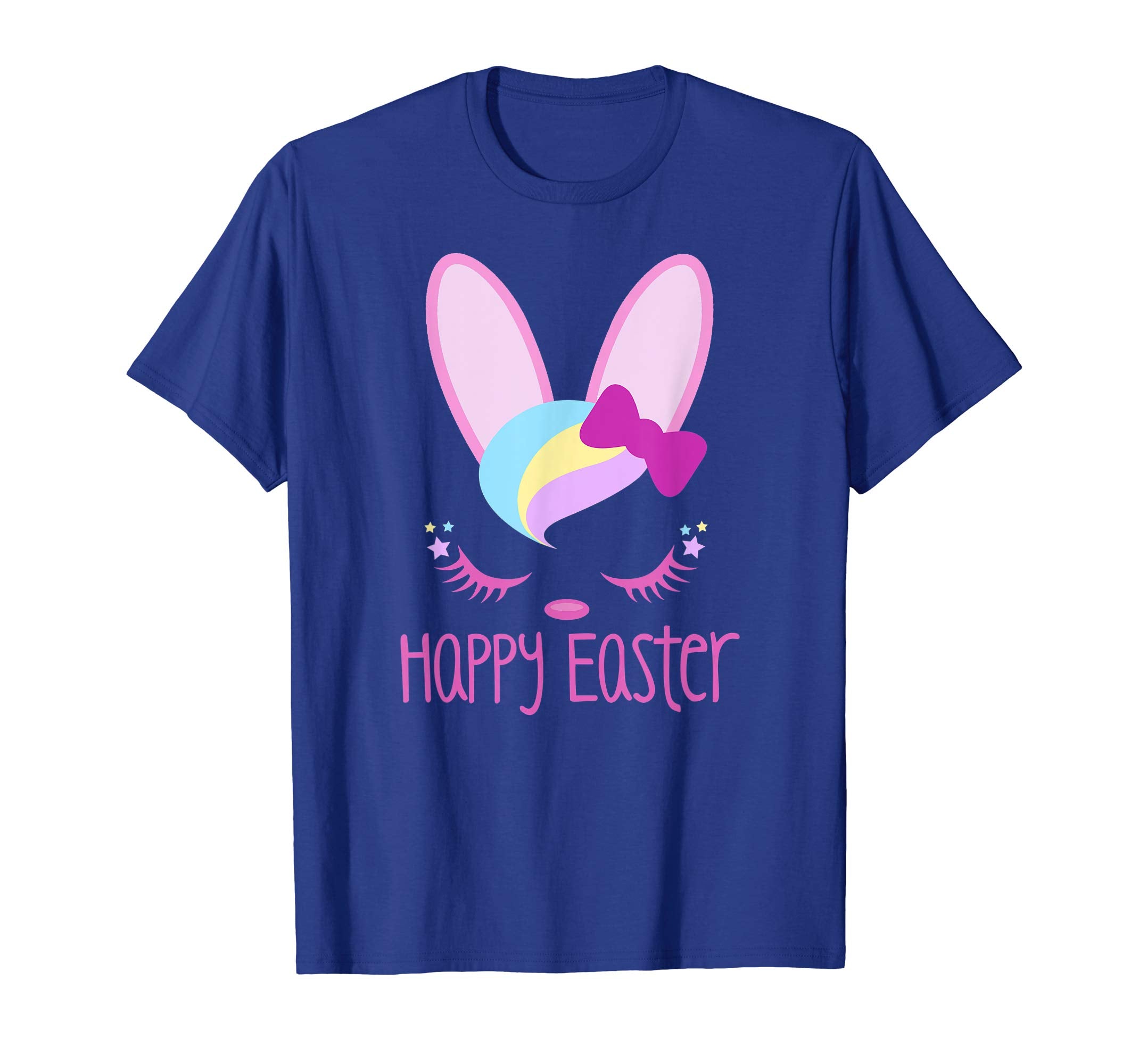 HAPPY EASTER Bunny Face Shirt Girls Kid Toddler Love Bunnies