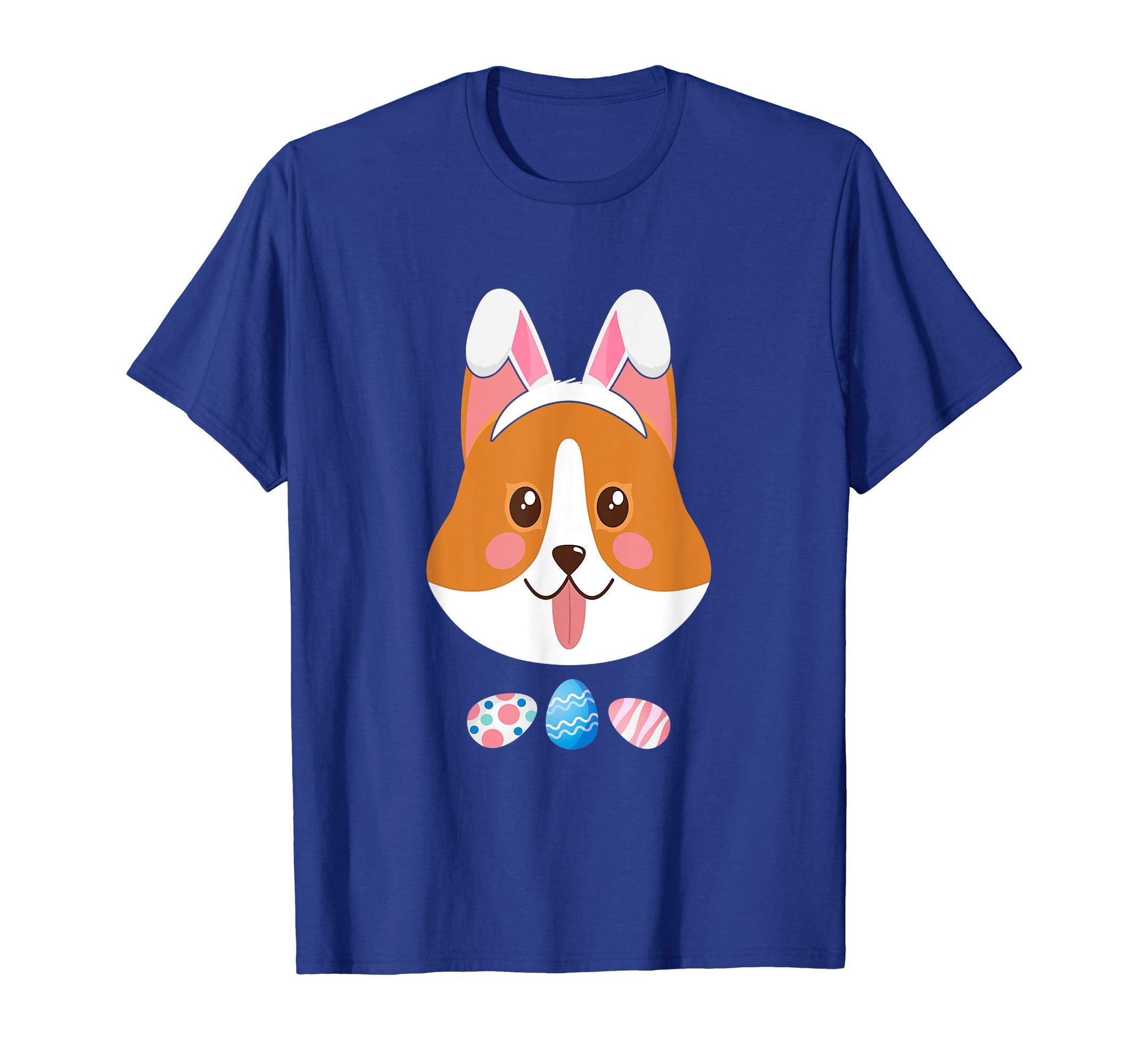 Funny Easter Corgi With Bunny Ears And Eggs T Shirt