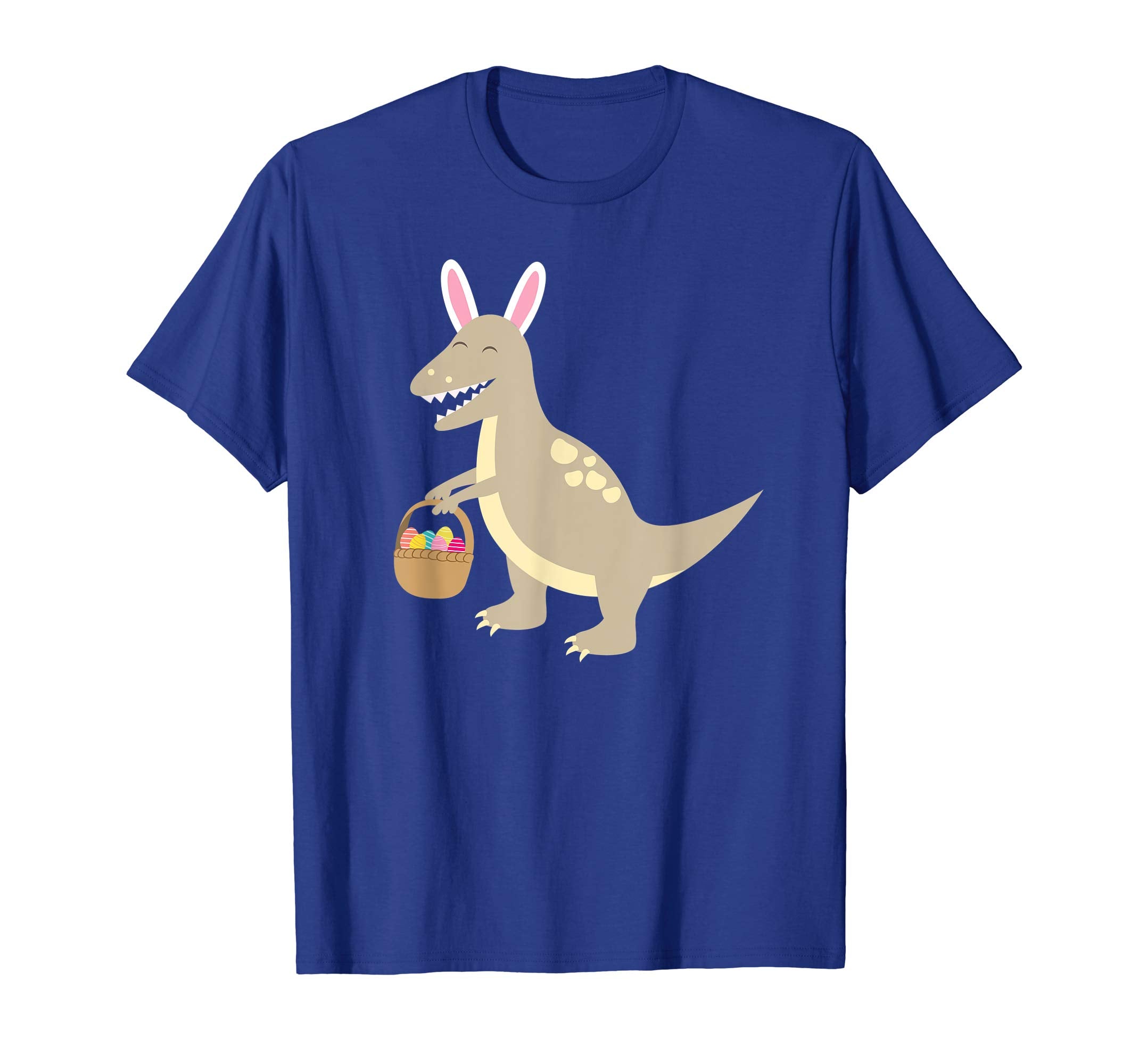 Velociraptor With Bunny Ears T Shirt Basket Of Easter Egg