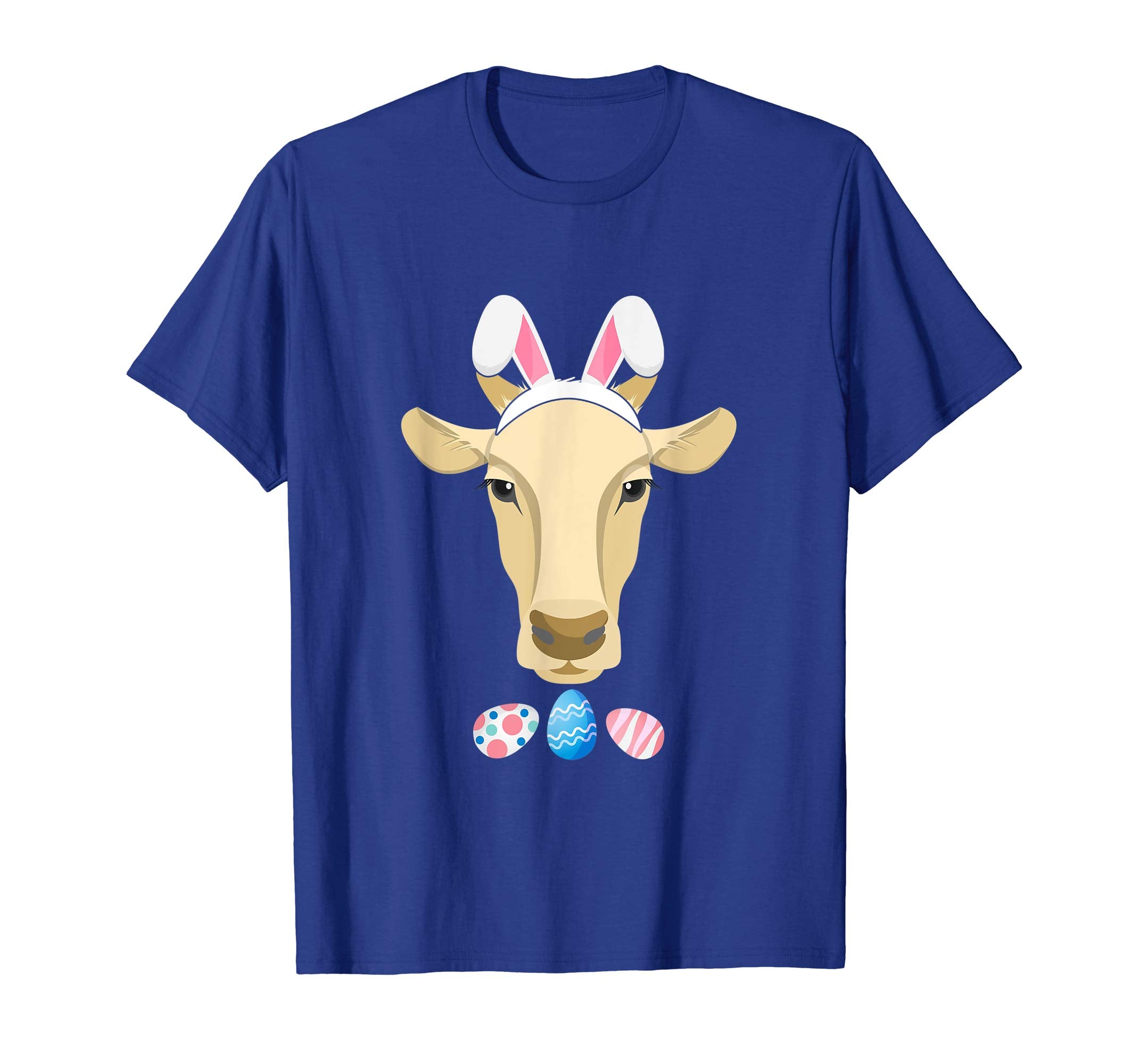 Funny Easter Cow With Bunny Ears And Eggs T Shirt