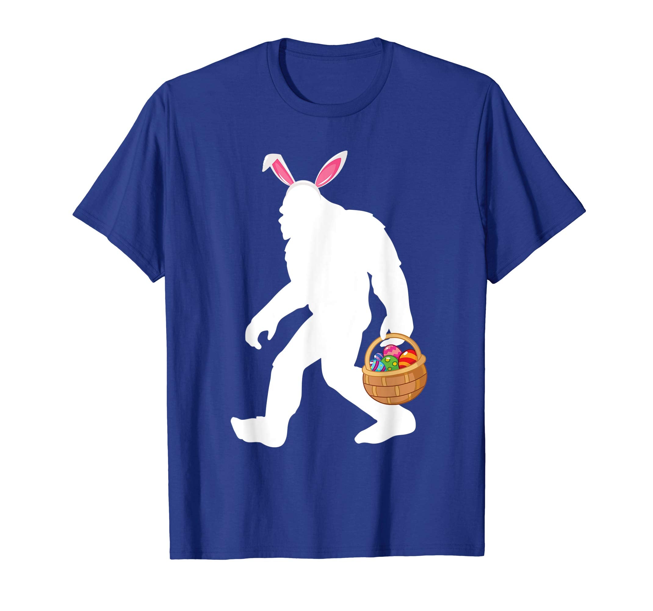Bigfoot Bunny Face And Easter Eggs Basket Happy Easter Shirt