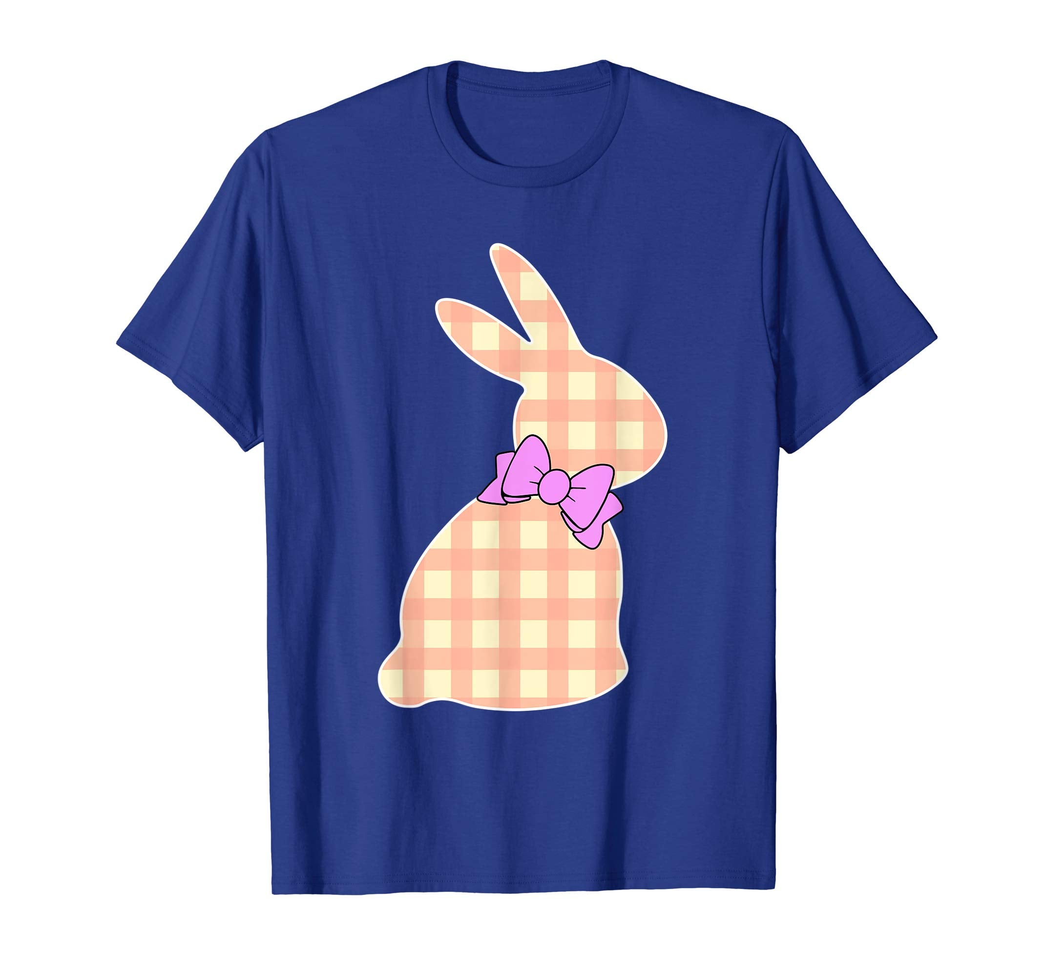 Happy Easter Buffalo Plaid Bunny Bow Boys Girls Kids T Shirt