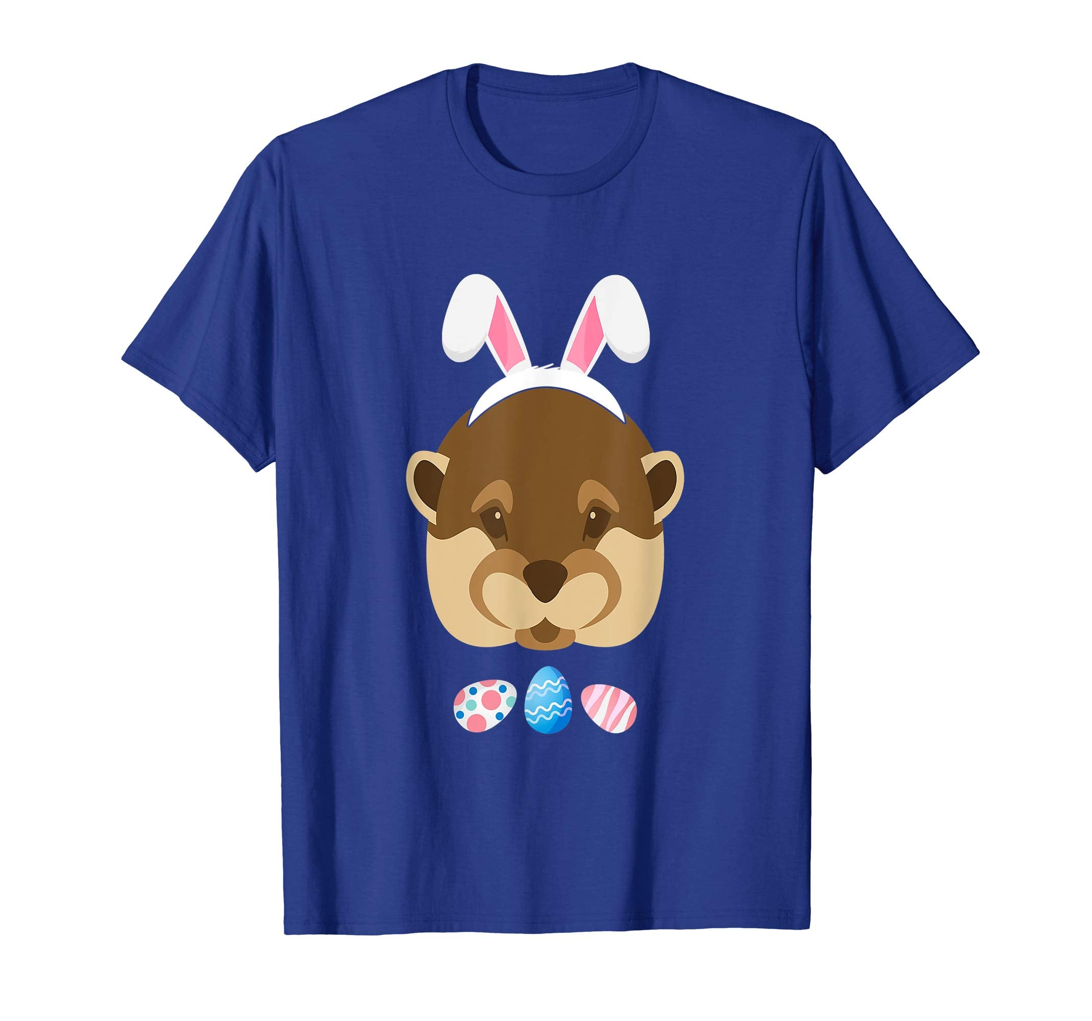 Funny Easter Otter With Bunny Ears And Eggs T Shirt