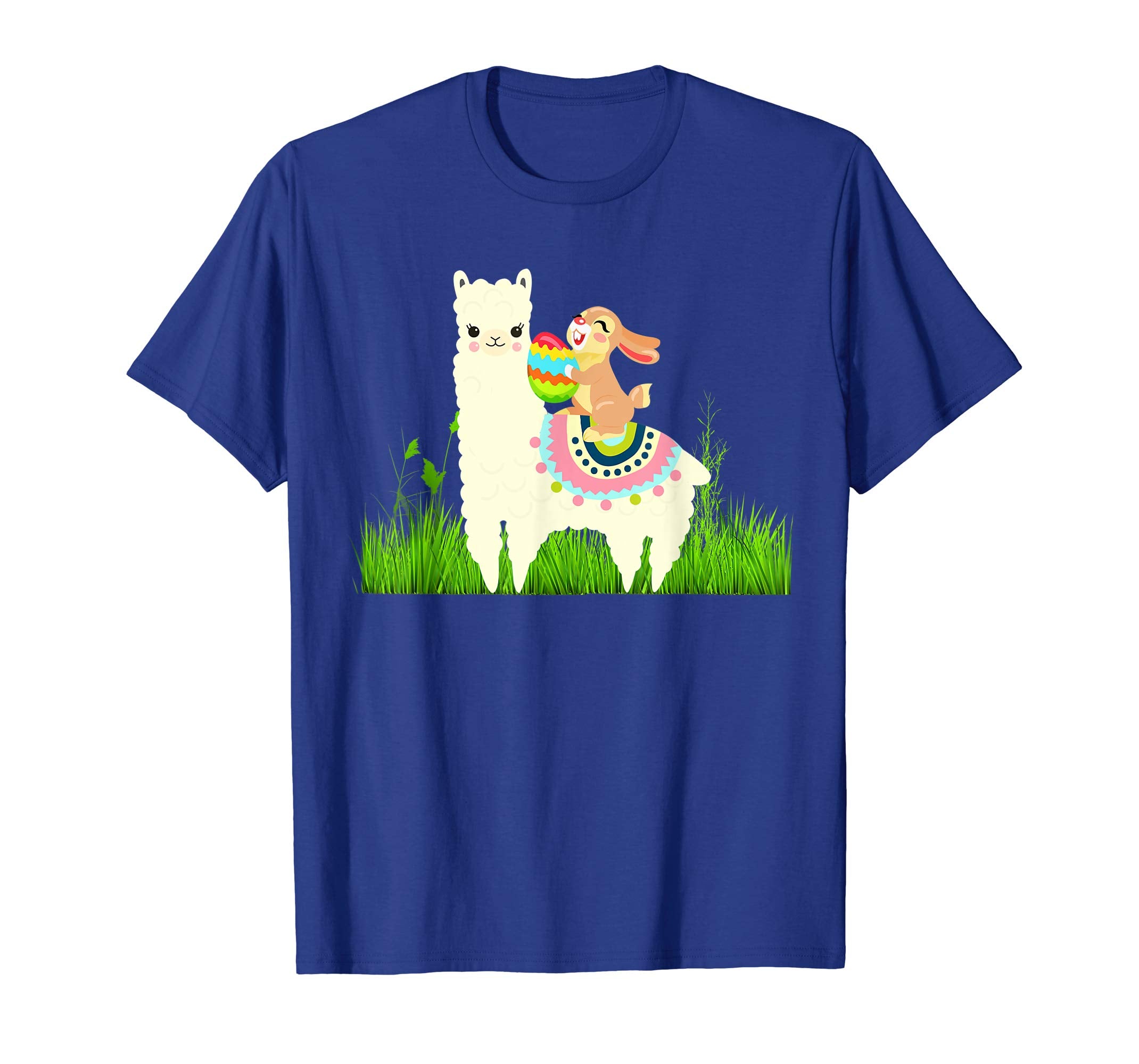 Cute Bunny riding Llama with Eggs Easter T shirt