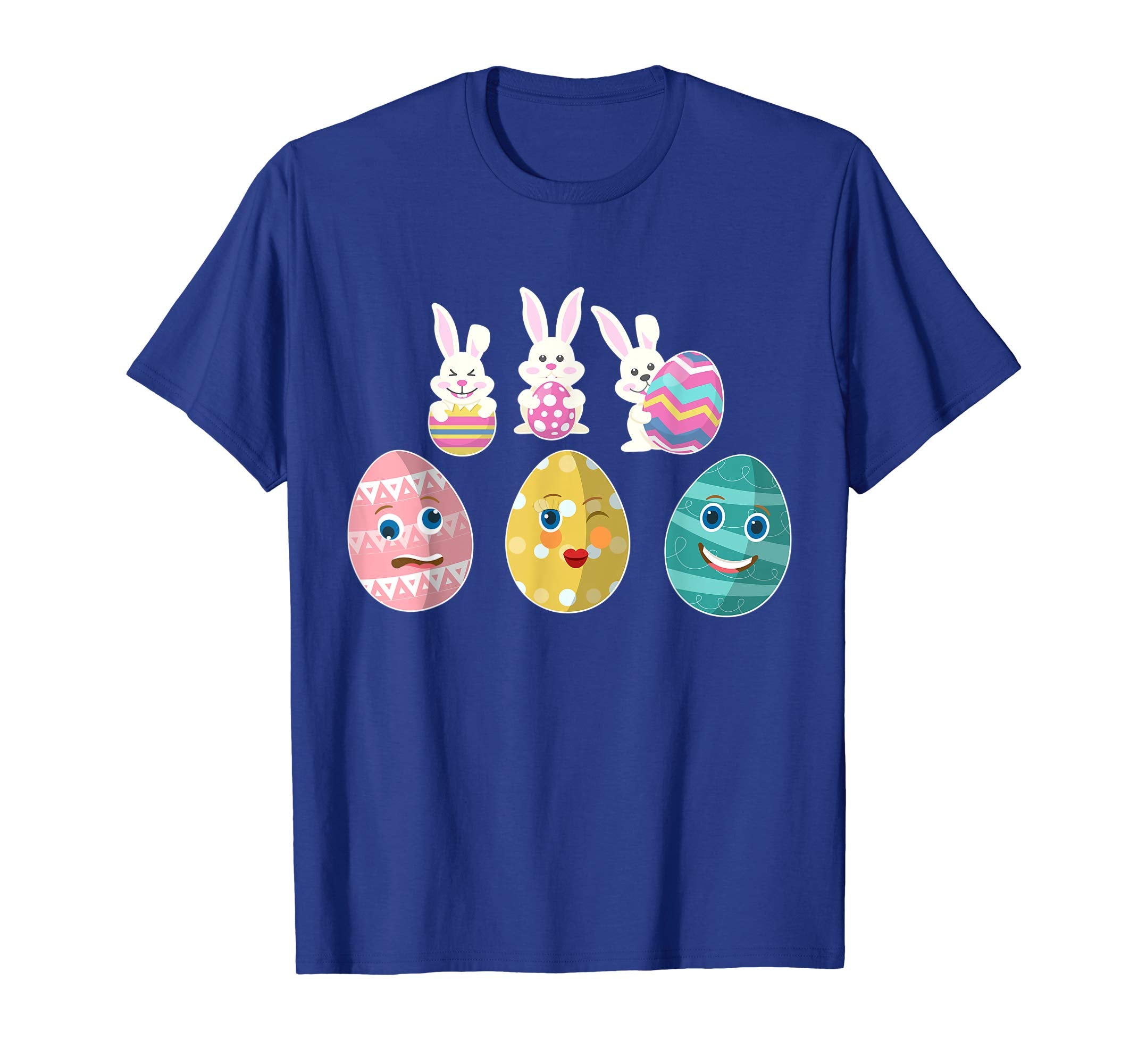 Bunnies Playing Easter Eggs Faces Happy Easter Day Shirt