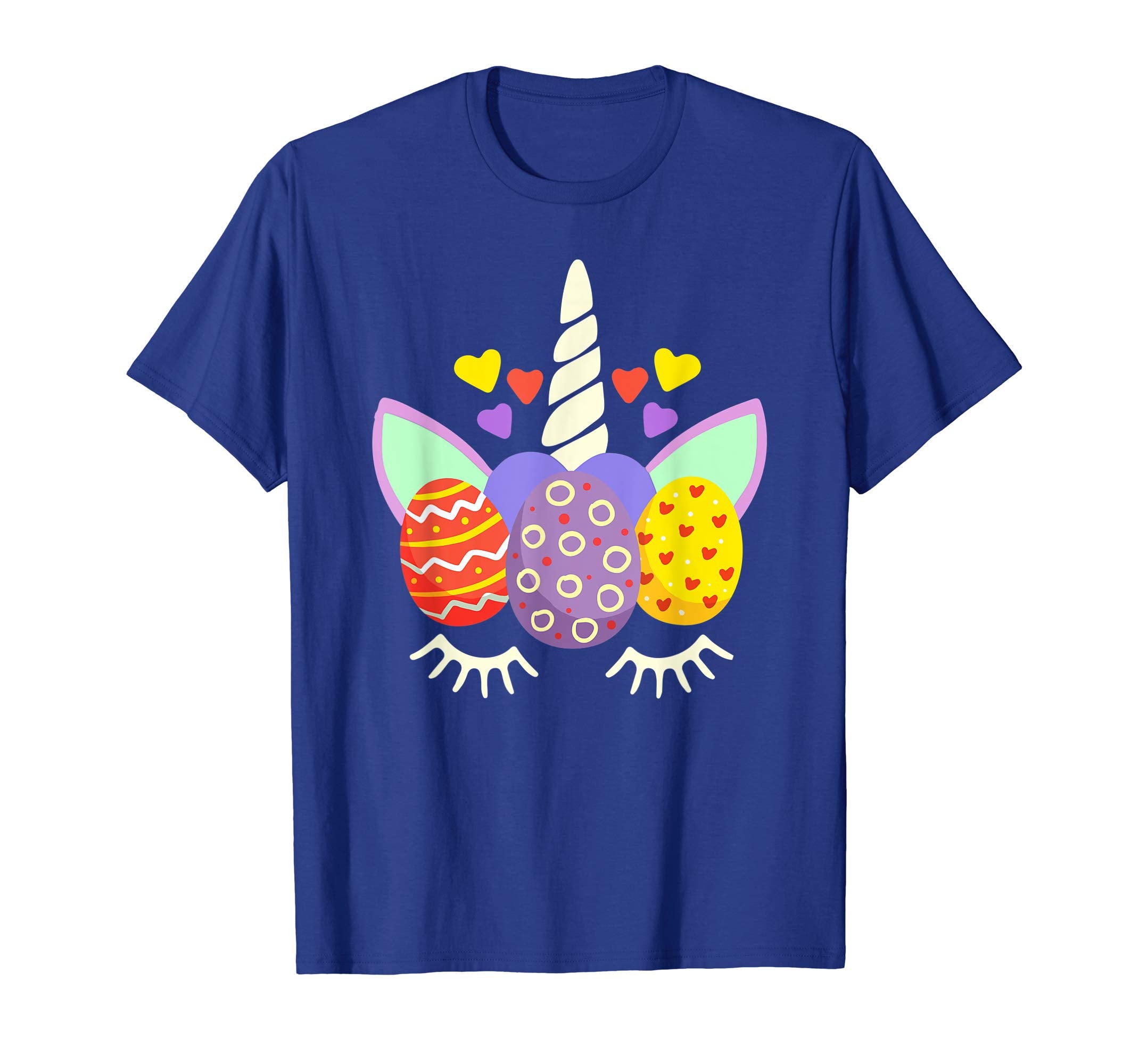Unicorn Face Egg Hunt Happy Easter Kids Boys Girls T Shirt