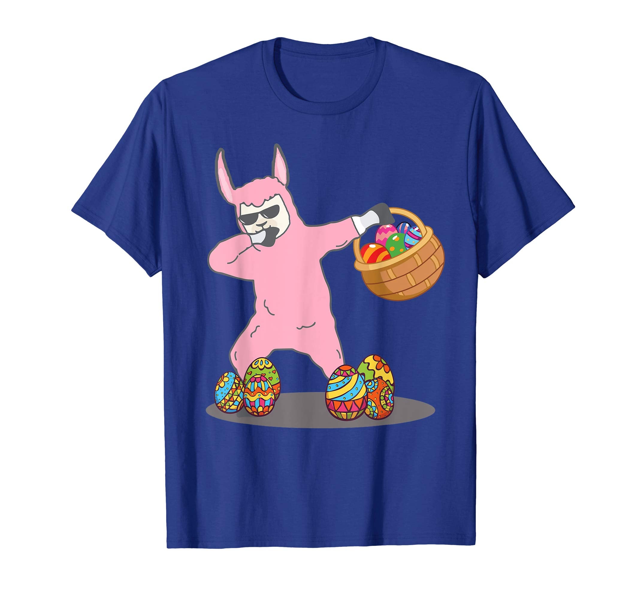 Cute Dabbing Llama Easter Bunny Egg Basket T-Shirt Gifts
