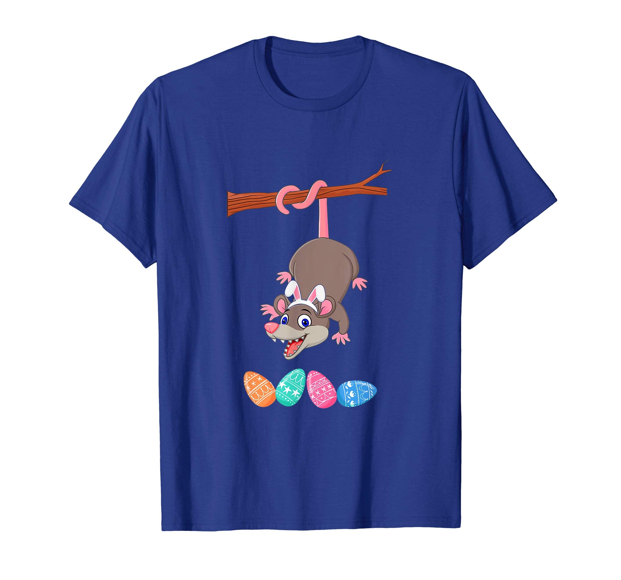 Funny Easter Opossum With Bunny Ears And Eggs T Shirt