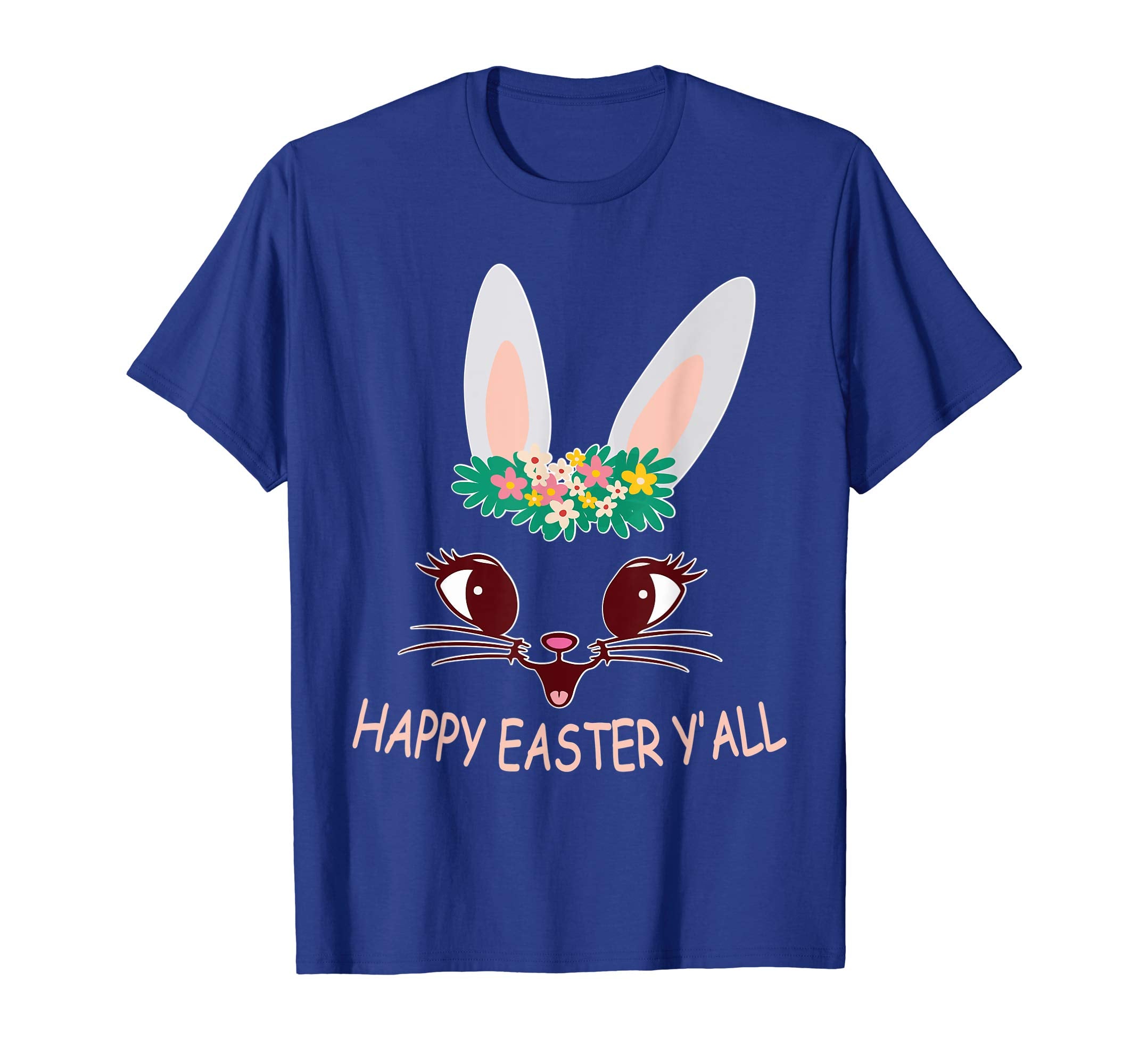 Cute Flowers Bunny Rabbit Face Love Shirt Happy Easter Y'all