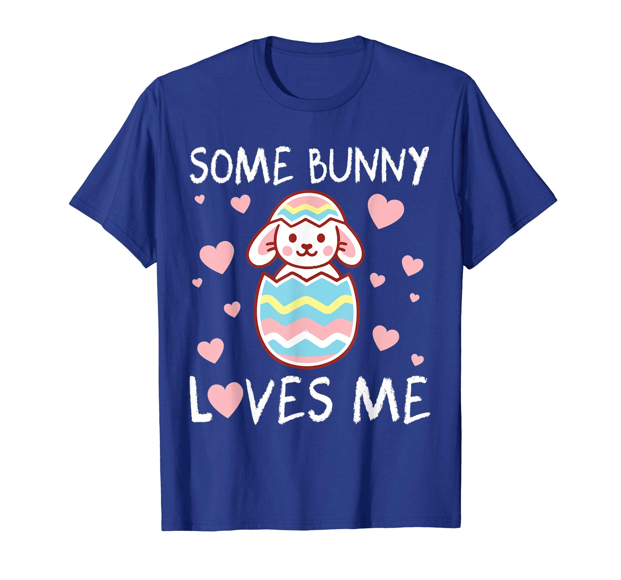 Pink Hearts Some Bunny Loves Me Happy Easter Day Shirt