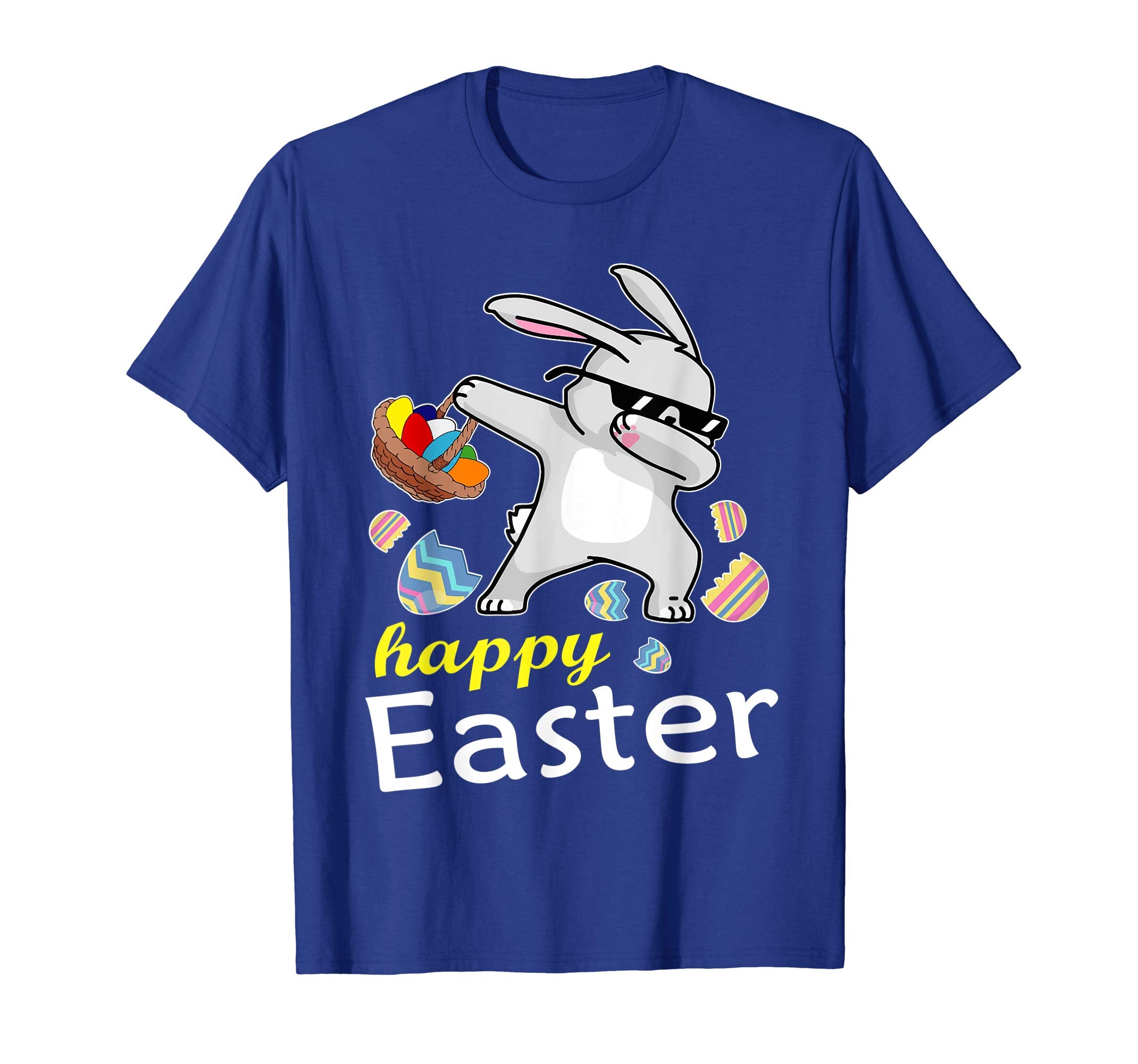 Bunny Rabbit &amp; Easter Egg Basket Dabbing Happy Easter Shirt