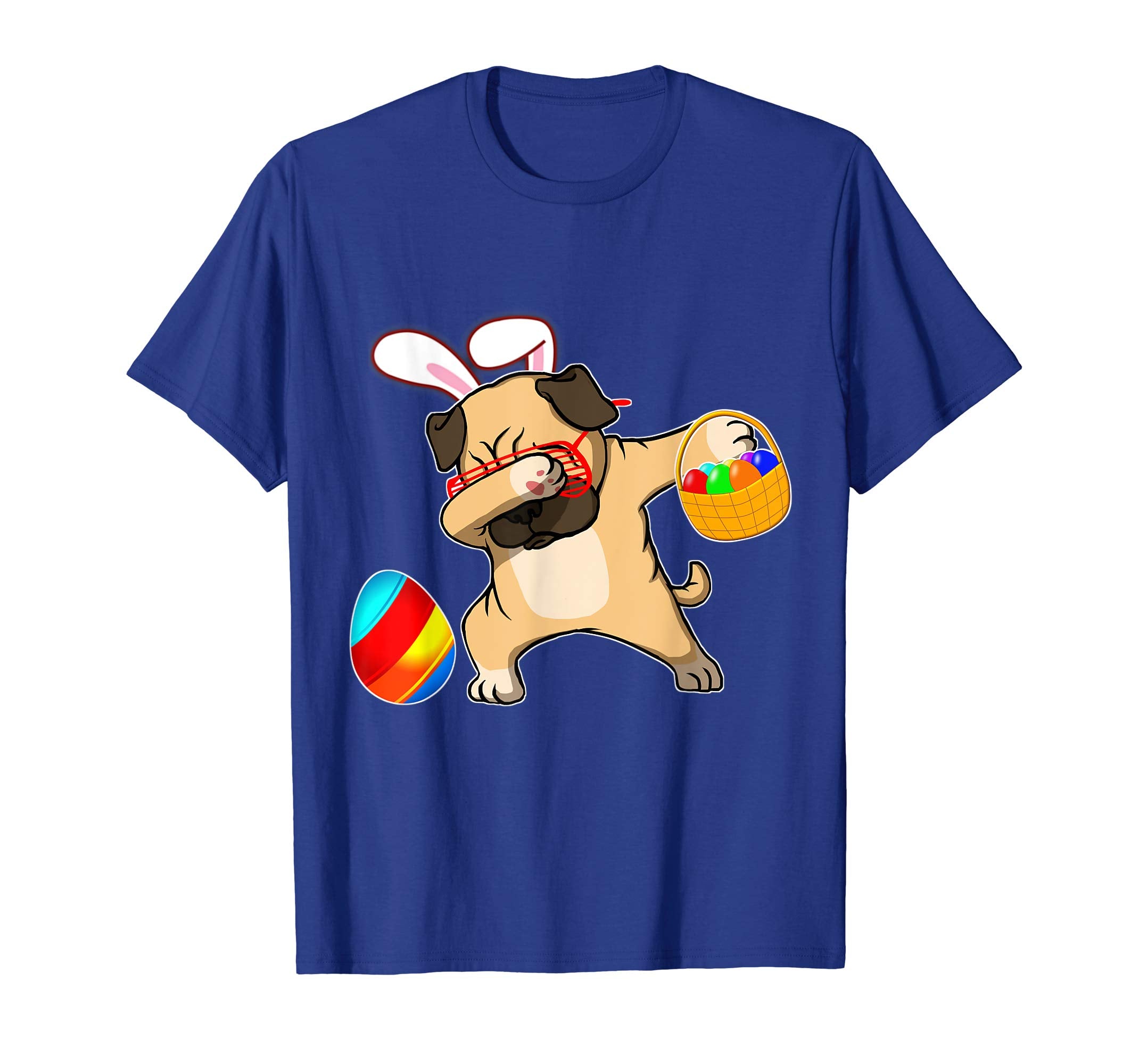 Easter Bunny Dabbing Pug Dog Tshirt Easter Egg Basket Gift