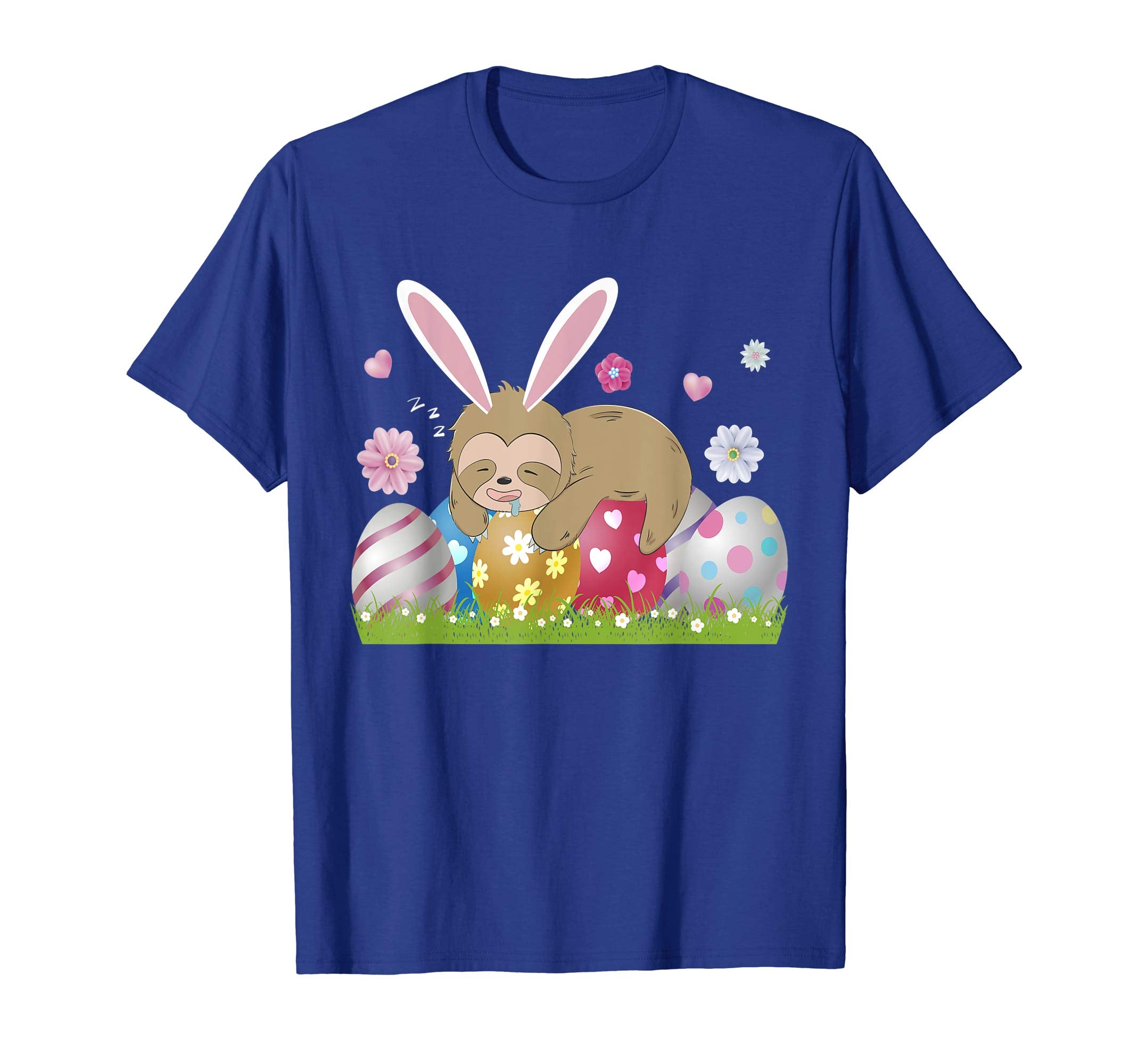Sloth Easter Day Bunny Ear Egg Easter Shirt Gift Boy Girl