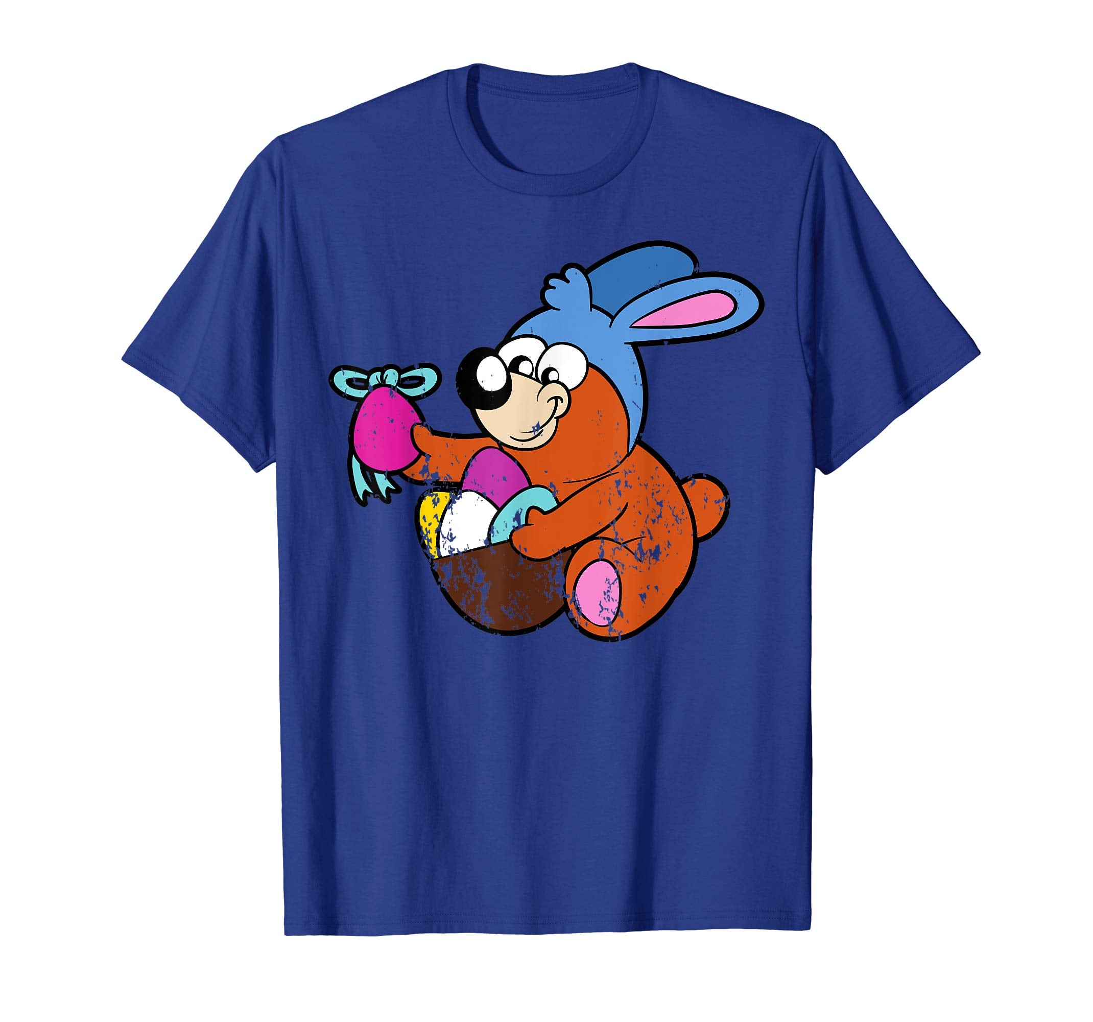 Retro Vintage Grunge Funny Cute Easter Bunny Egg Fun T-Shirt