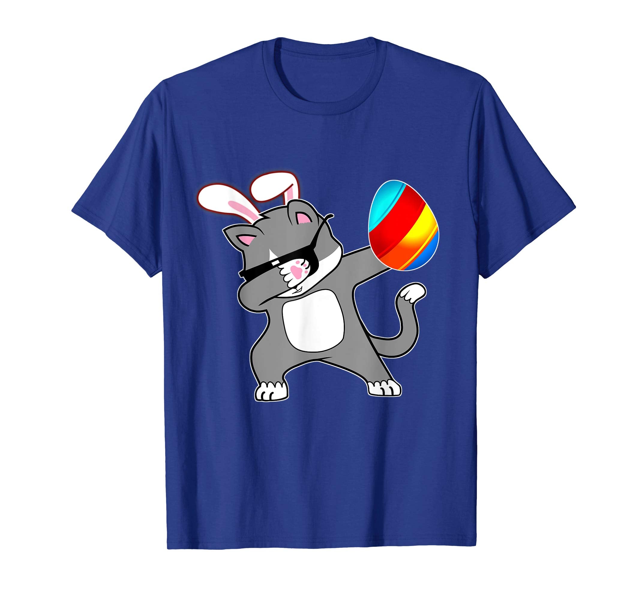 Easter Bunny Dabbing Kitty Cat Tshirt Egg Ears Animal Gift