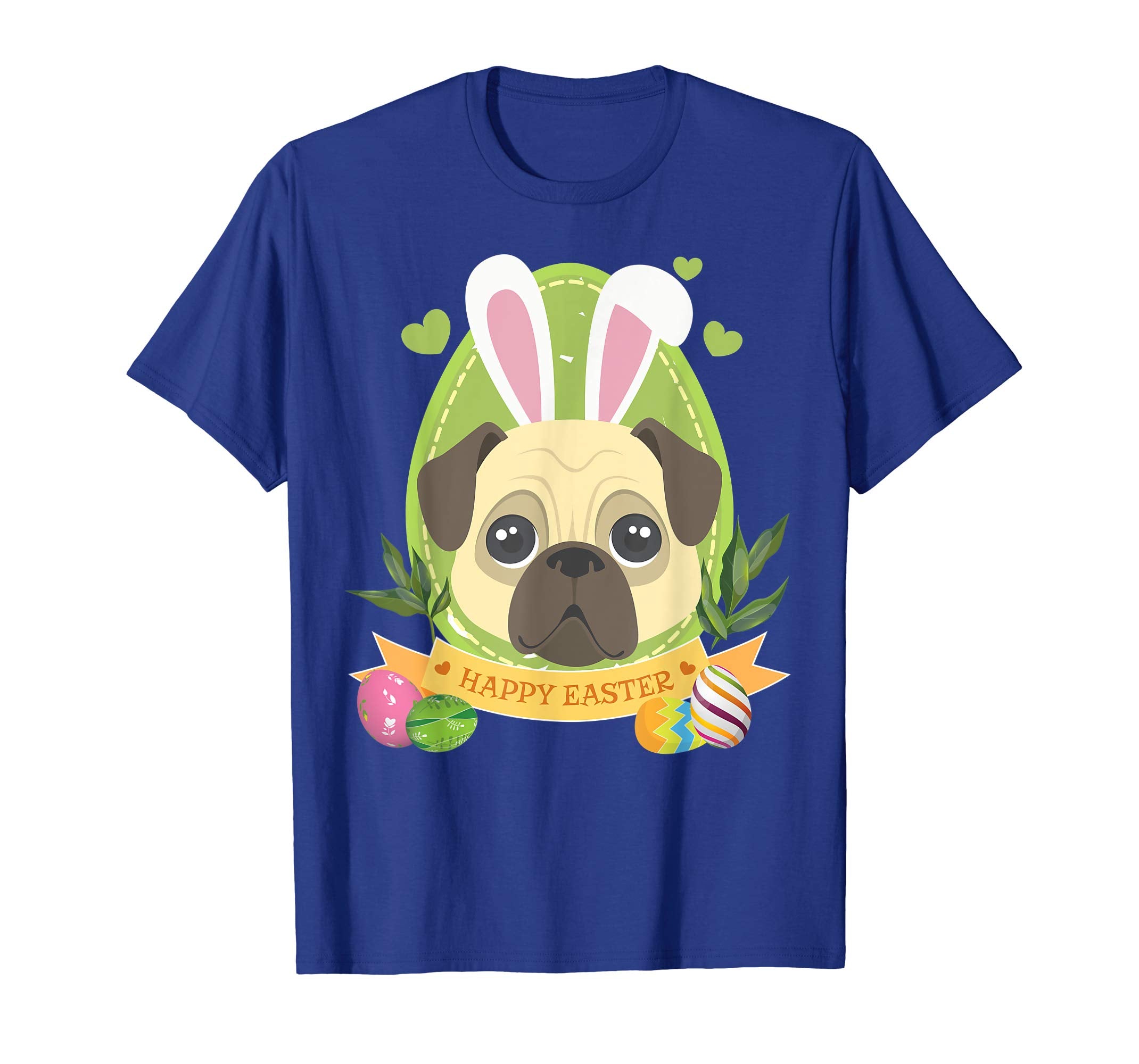 Bunny Pug Dog Easter Day Lovers T-Shirt Egg Hunting Lovely
